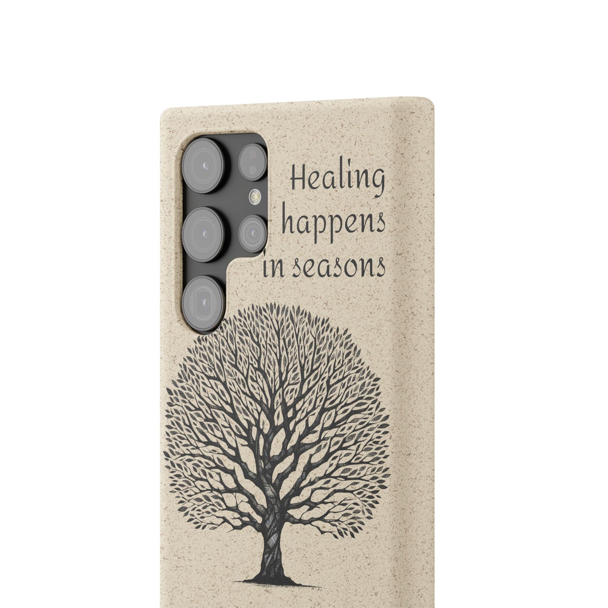 Eco-Friendly Phone Case - Healing Happens in Seasons - Nature Lovers Gift, Biodegradable Mobile Cover, Eco Case, Tree Design, [...]