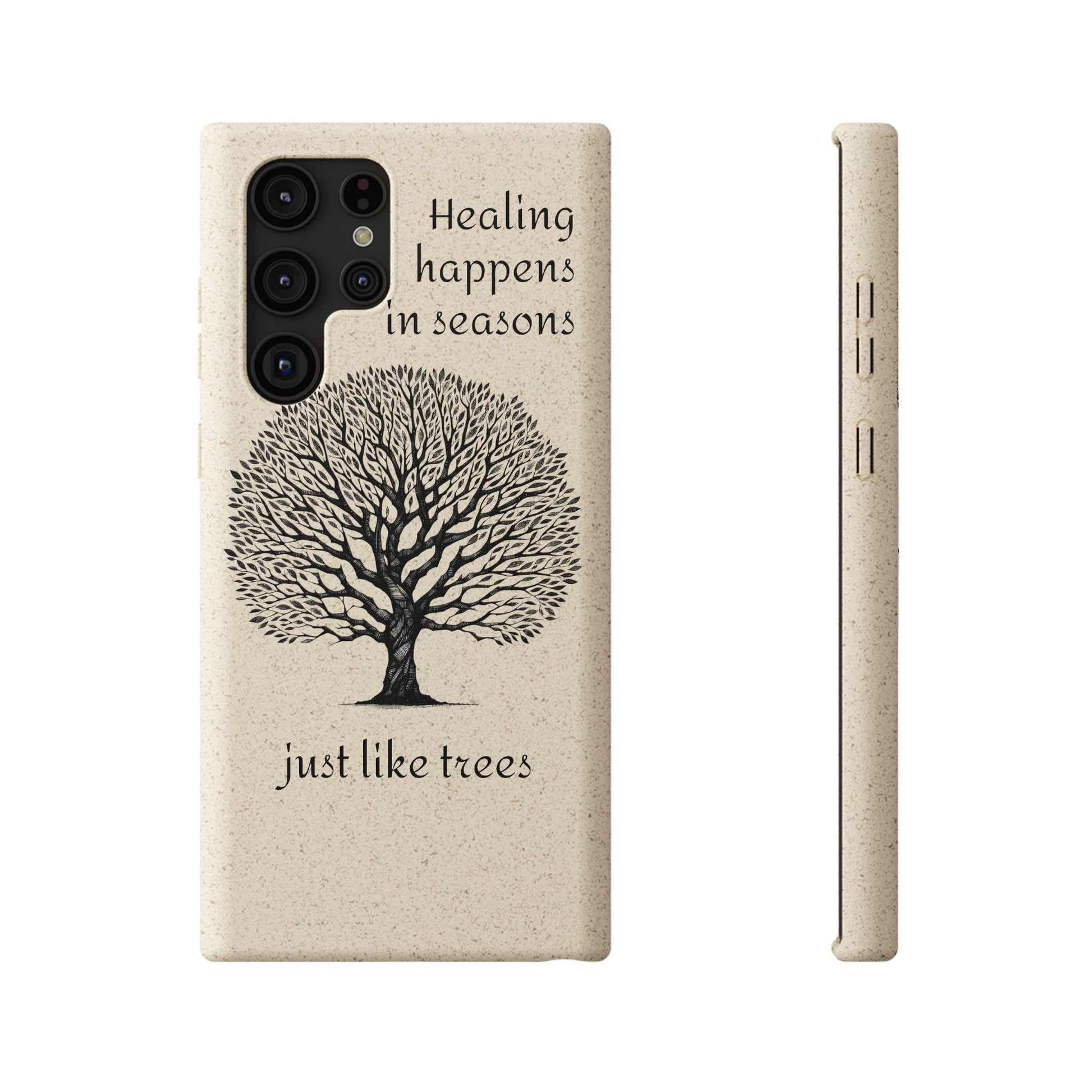 Eco-Friendly Phone Case - Healing Happens in Seasons - Nature Lovers Gift, Biodegradable Mobile Cover, Eco Case, Tree Design, [...]