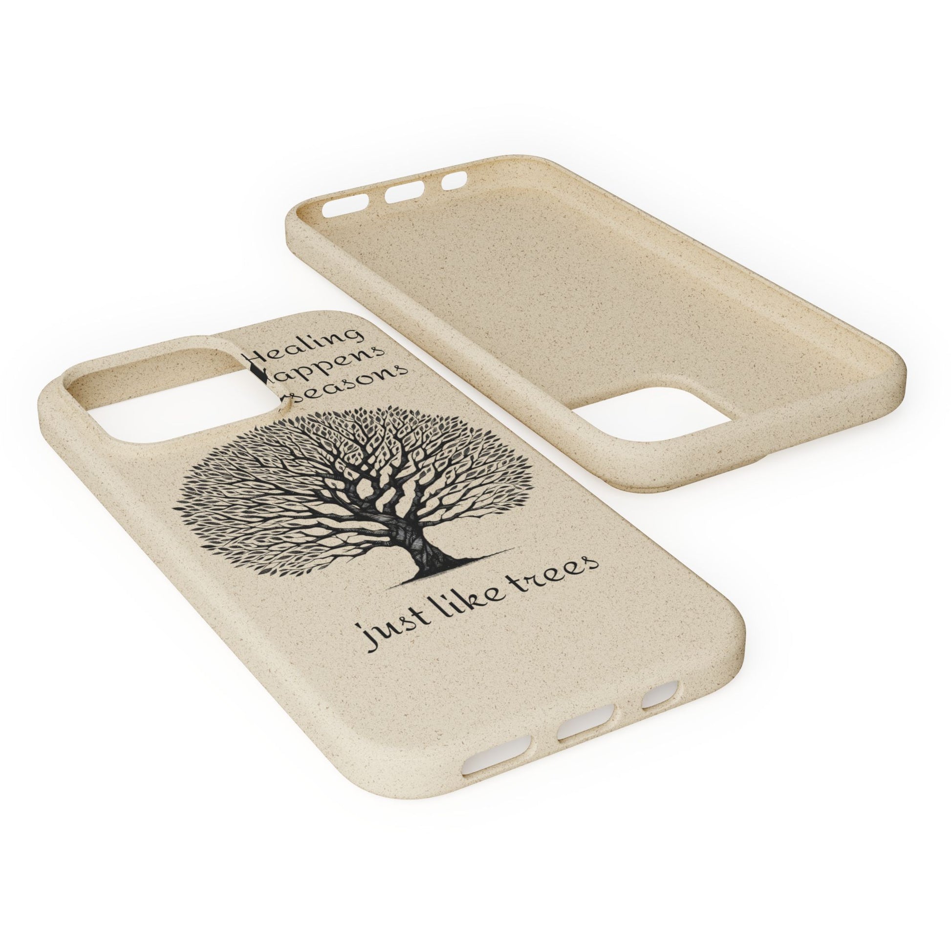 Eco-Friendly Phone Case - Healing Happens in Seasons - Nature Lovers Gift, Biodegradable Mobile Cover, Eco Case, Tree Design, [...]