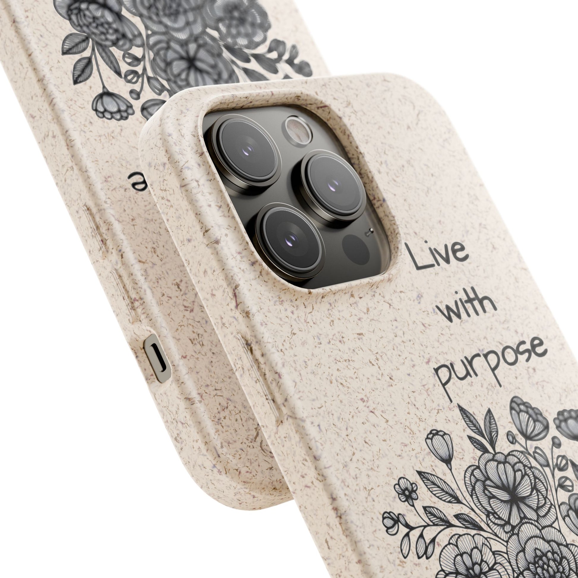 Biodegradable Phone Case | Eco-Friendly Floral Design | 'Live with Purpose' | Sustainable Gift, Nature Lover's Accessory, Green Living [...]