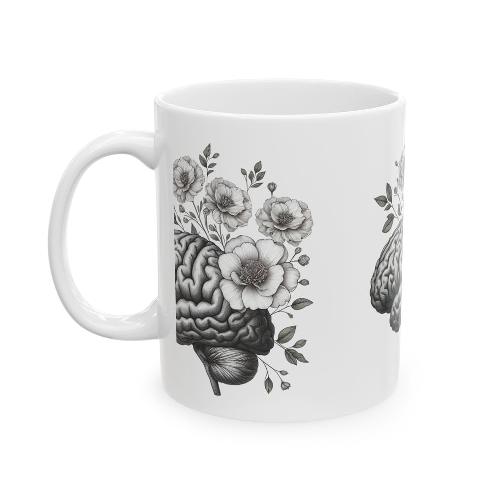 Brain and Floral Ceramic Mug - Perfect Gift for Mental Health Awareness, Coffee Lovers, Brainy Friends, Unique Home Decor, [...]