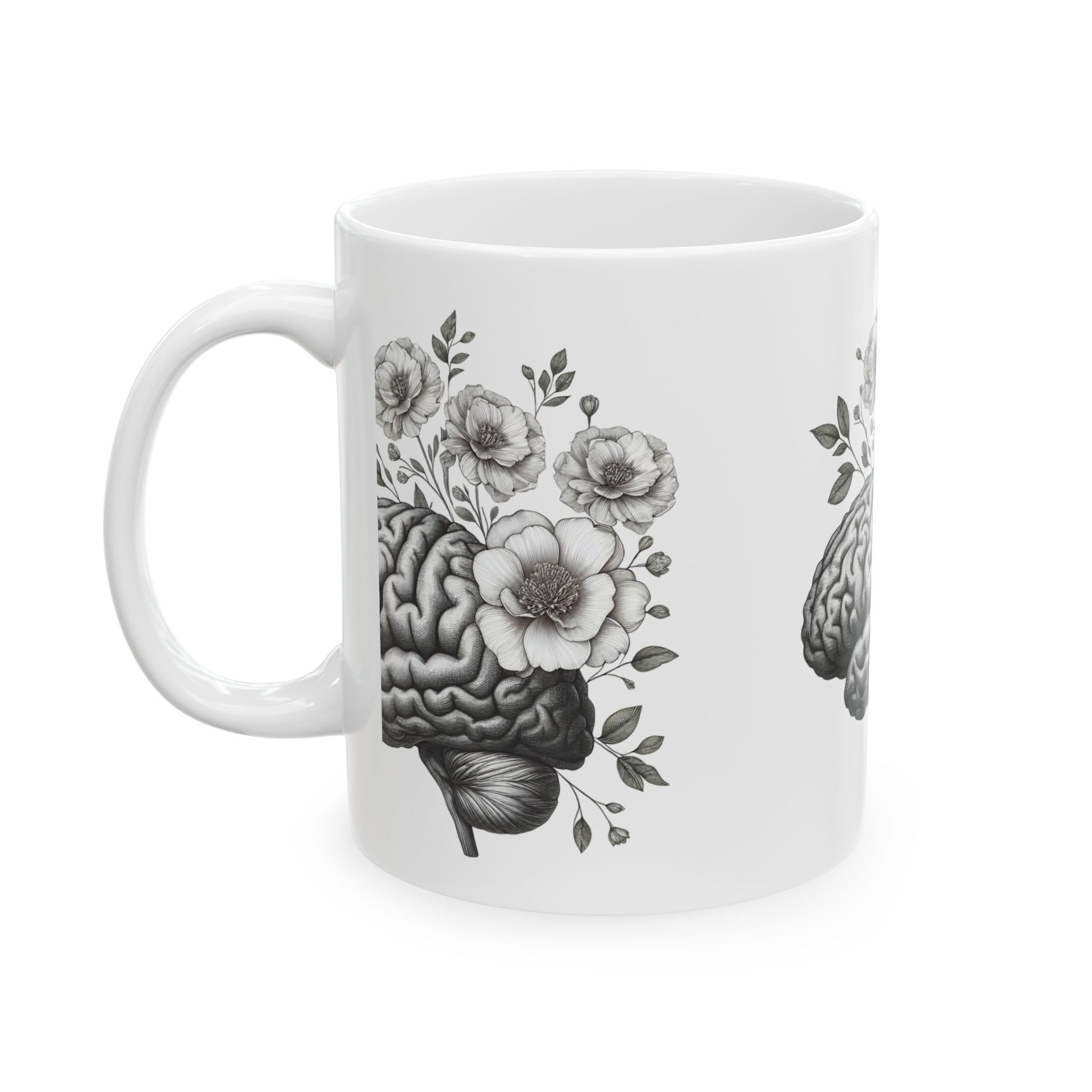 Brain and Floral Ceramic Mug - Perfect Gift for Mental Health Awareness, Coffee Lovers, Brainy Friends, Unique Home Decor, [...]