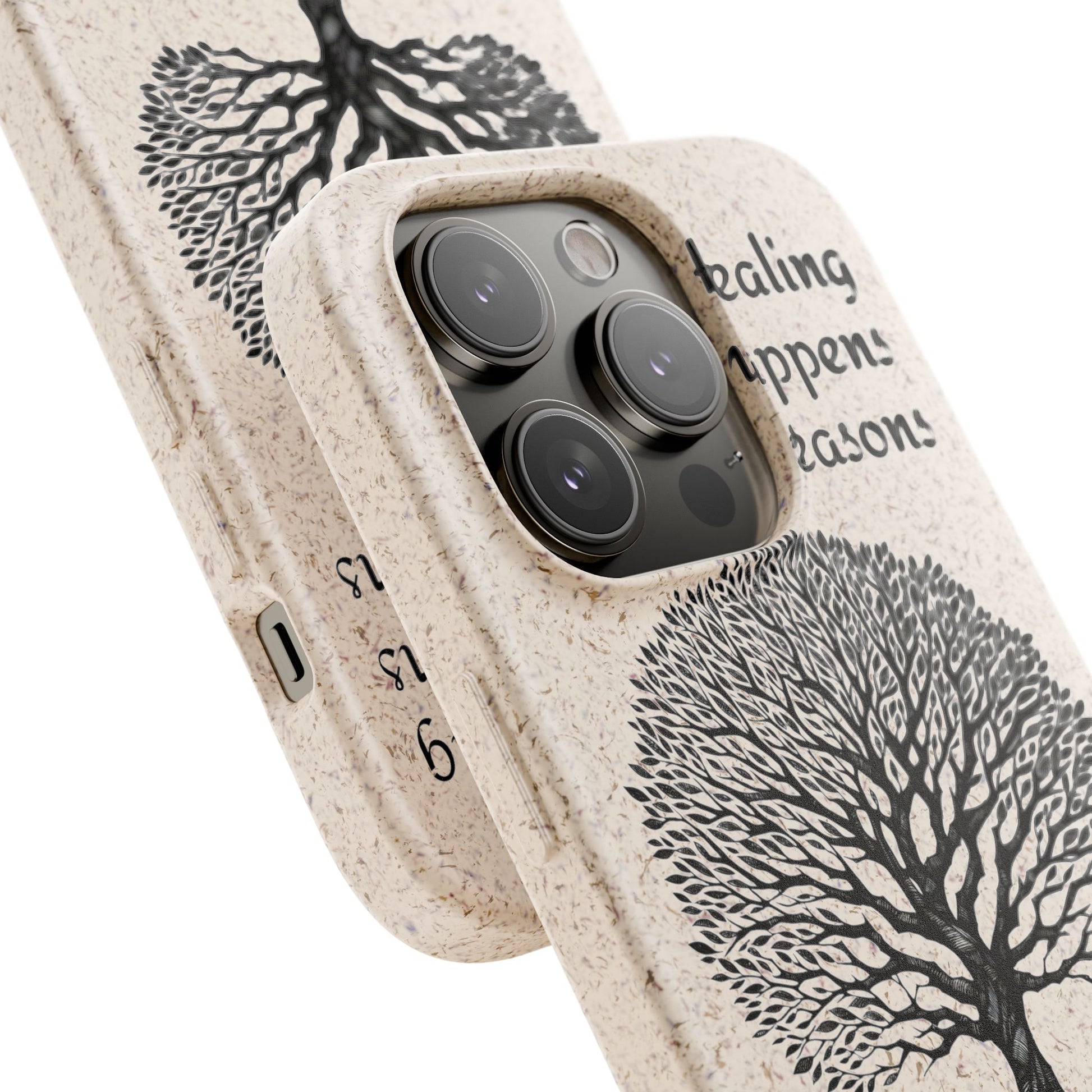 Eco-Friendly Phone Case - Healing Happens in Seasons - Nature Lovers Gift, Biodegradable Mobile Cover, Eco Case, Tree Design, [...]