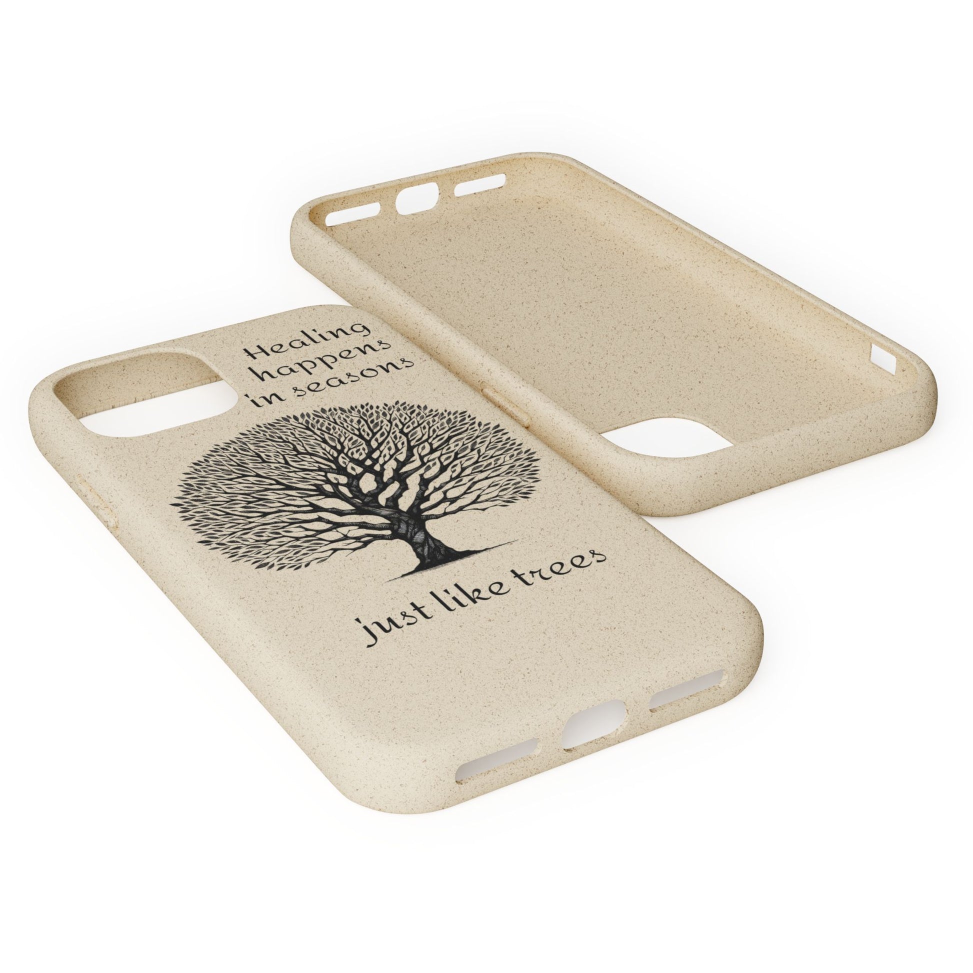 Eco-Friendly Phone Case - Healing Happens in Seasons - Nature Lovers Gift, Biodegradable Mobile Cover, Eco Case, Tree Design, [...]