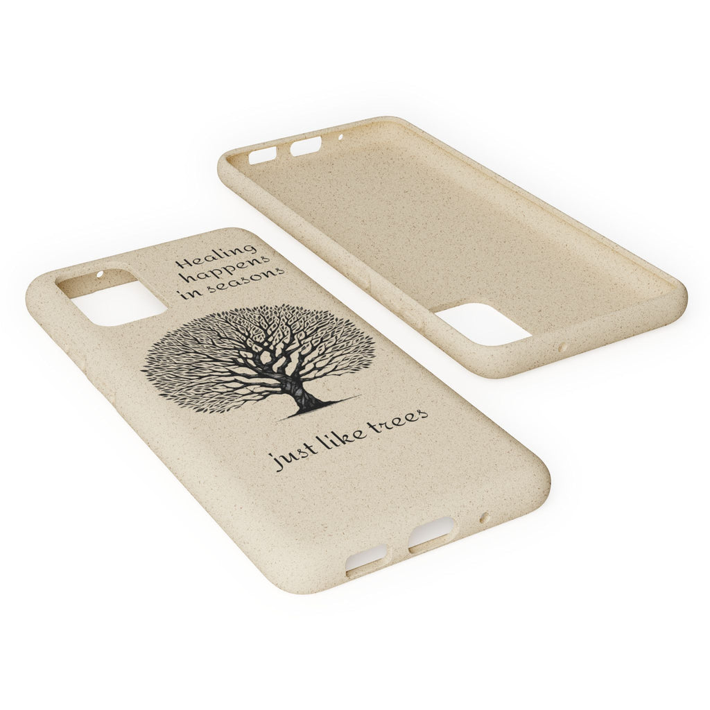 Eco-Friendly Phone Case - Healing Happens in Seasons - Nature Lovers Gift, Biodegradable Mobile Cover, Eco Case, Tree Design, [...]
