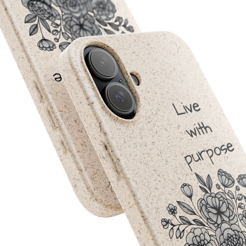 Biodegradable Phone Case | Eco-Friendly Floral Design | 'Live with Purpose' | Sustainable Gift, Nature Lover's Accessory, Green Living [...]