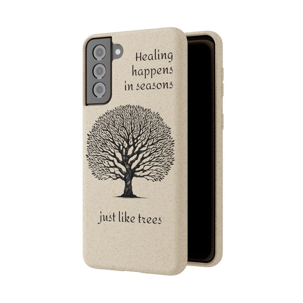 Eco-Friendly Phone Case - Healing Happens in Seasons - Nature Lovers Gift, Biodegradable Mobile Cover, Eco Case, Tree Design, [...]