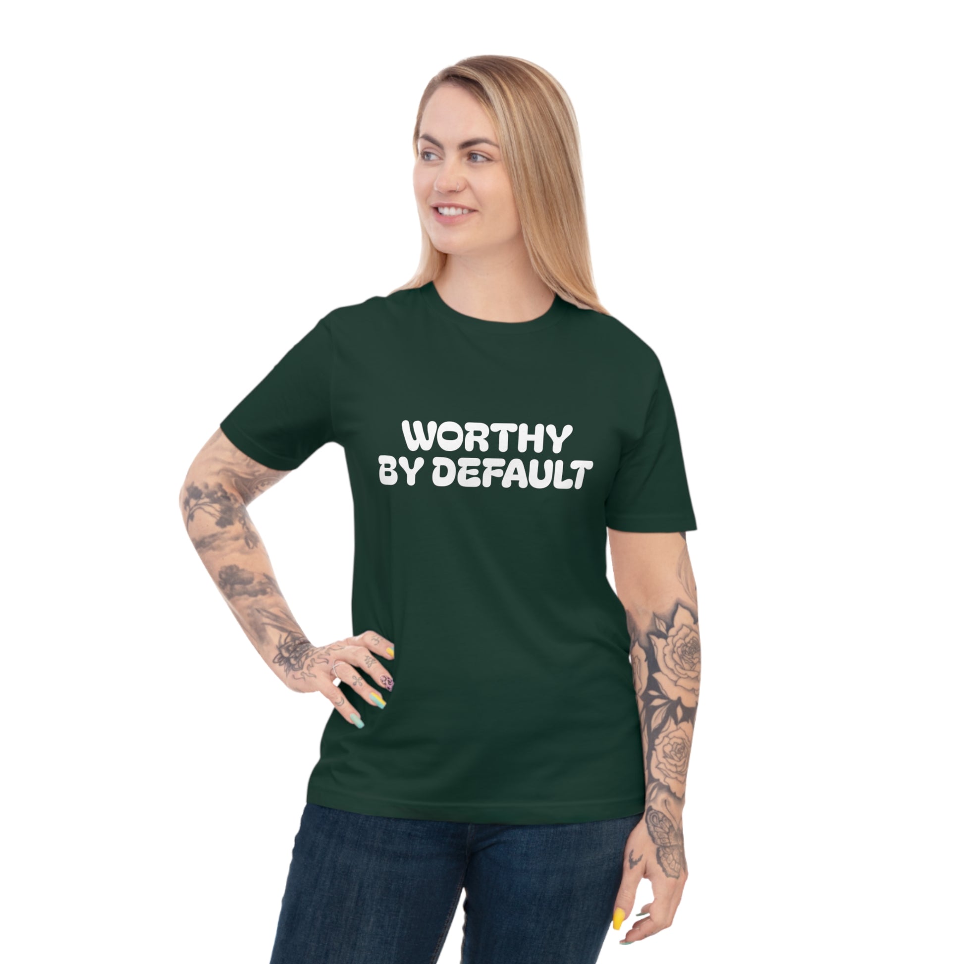 Worthy By Default Unisex Classic T-shirt - Casual Wear, Statement Tee, Gift for Friends, Everyday Comfort, Affirmation Shirt, Trendy Style