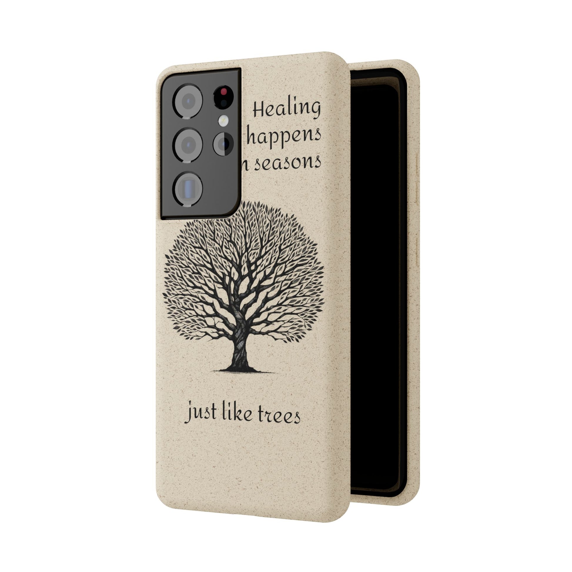 Eco-Friendly Phone Case - Healing Happens in Seasons - Nature Lovers Gift, Biodegradable Mobile Cover, Eco Case, Tree Design, [...]
