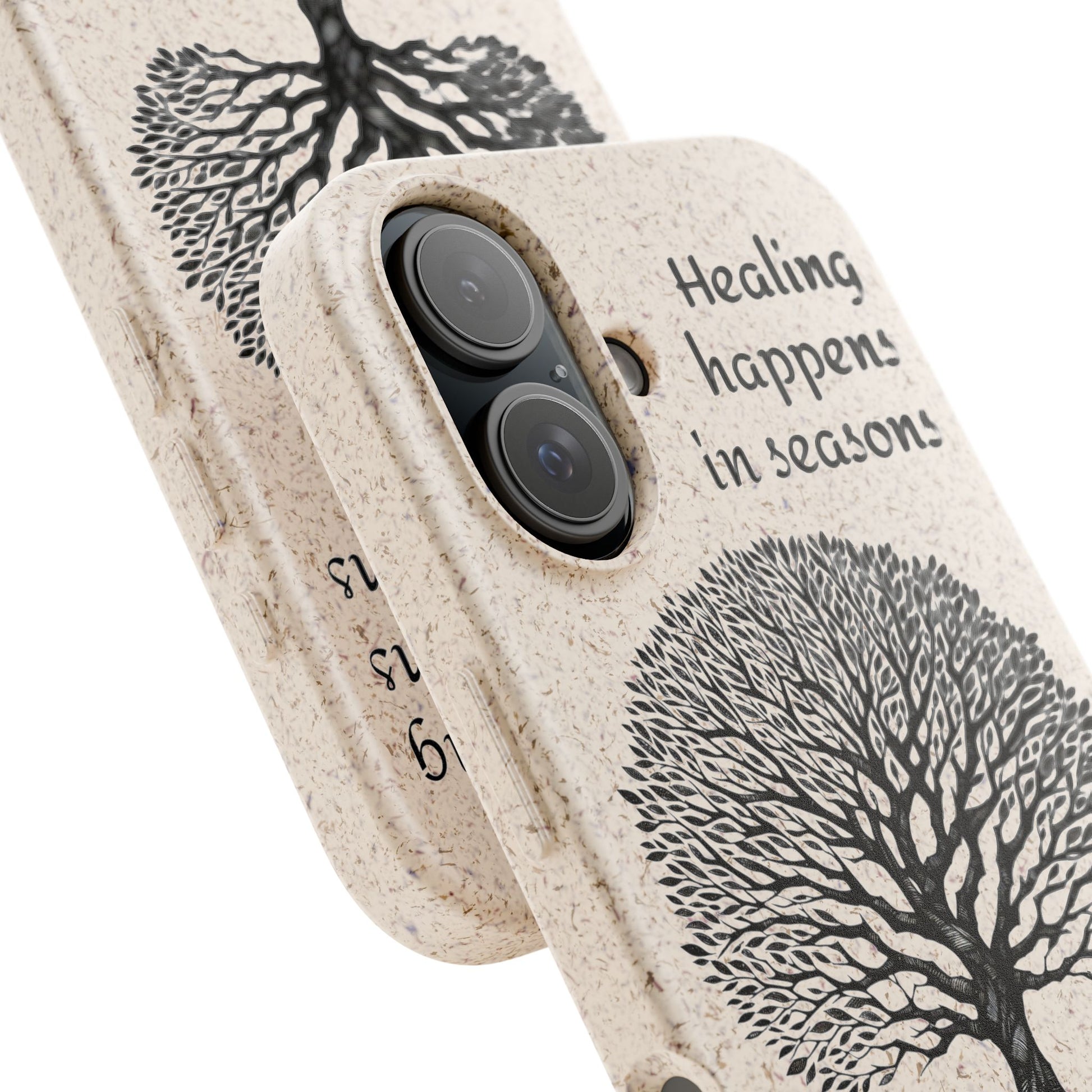 Eco-Friendly Phone Case - Healing Happens in Seasons - Nature Lovers Gift, Biodegradable Mobile Cover, Eco Case, Tree Design, [...]