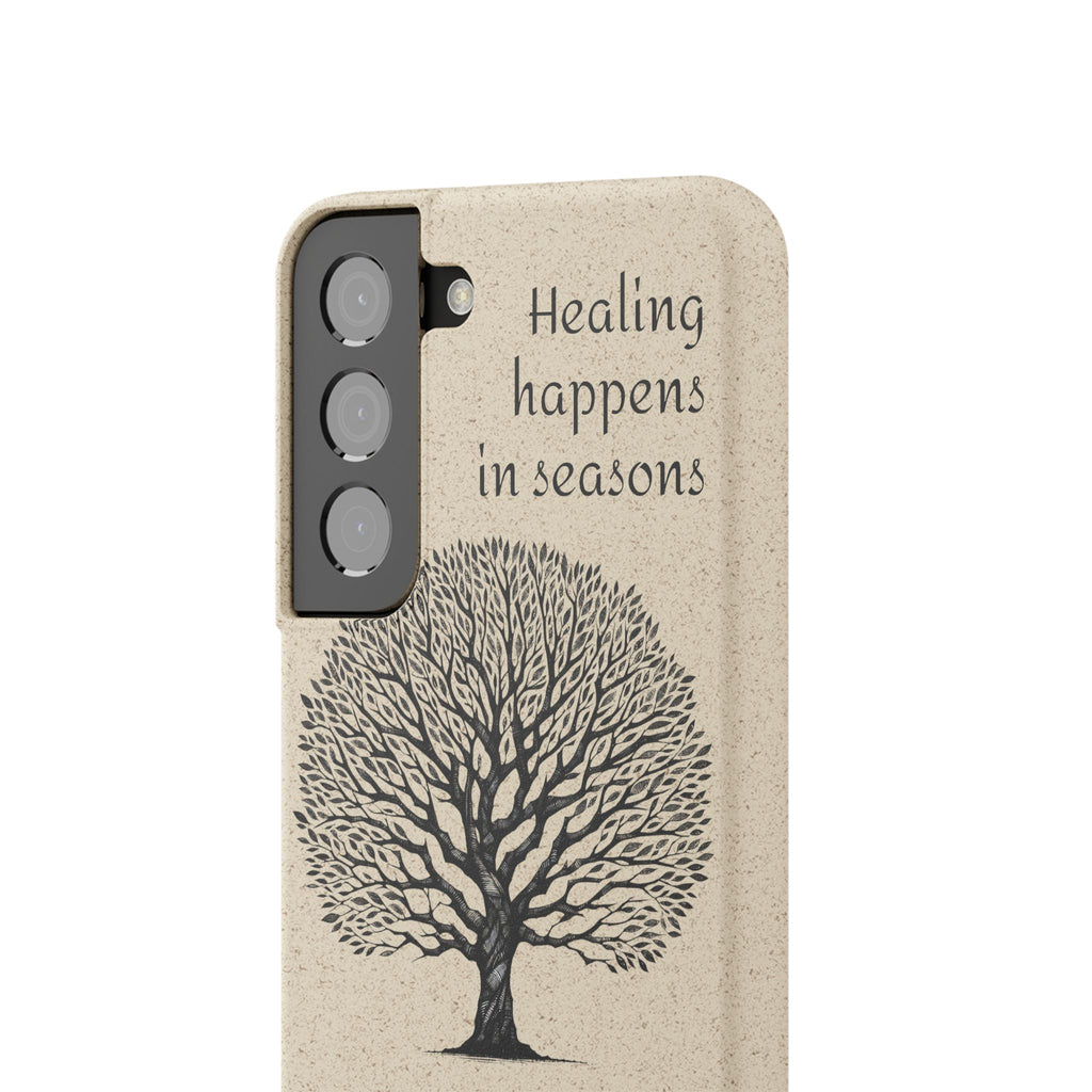 Eco-Friendly Phone Case - Healing Happens in Seasons - Nature Lovers Gift, Biodegradable Mobile Cover, Eco Case, Tree Design, [...]