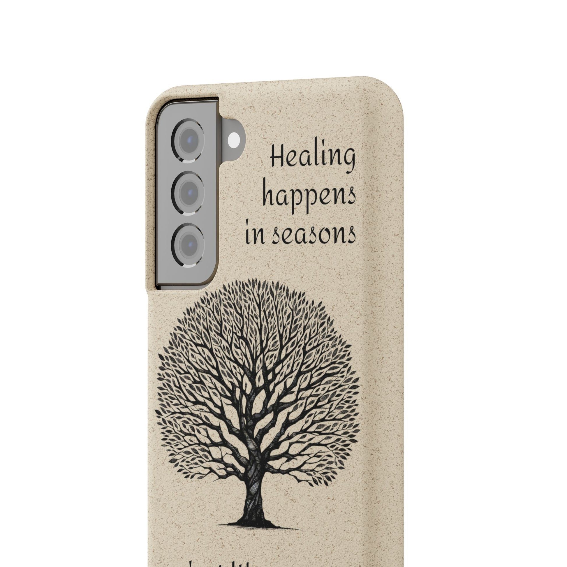 Eco-Friendly Phone Case - Healing Happens in Seasons - Nature Lovers Gift, Biodegradable Mobile Cover, Eco Case, Tree Design, [...]
