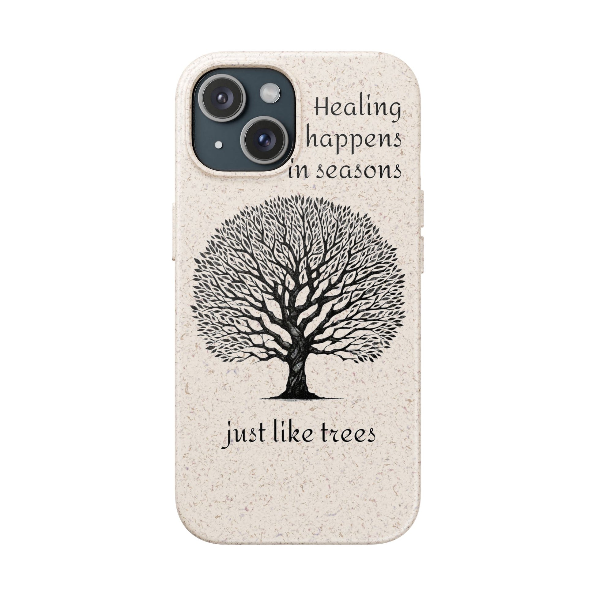 Eco-Friendly Phone Case - Healing Happens in Seasons - Nature Lovers Gift, Biodegradable Mobile Cover, Eco Case, Tree Design, [...]