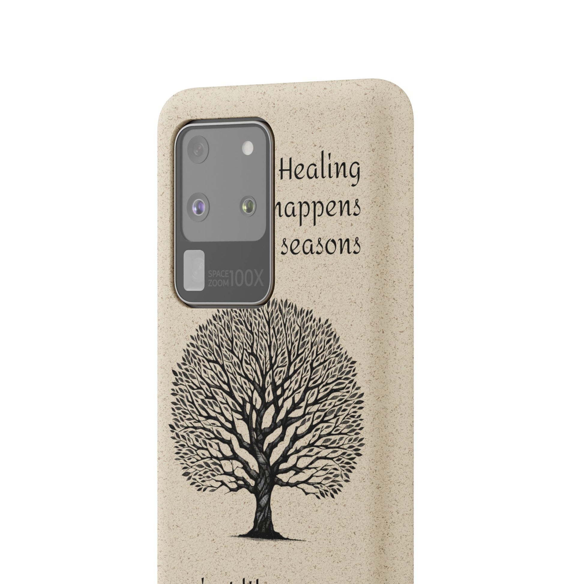 Eco-Friendly Phone Case - Healing Happens in Seasons - Nature Lovers Gift, Biodegradable Mobile Cover, Eco Case, Tree Design, [...]