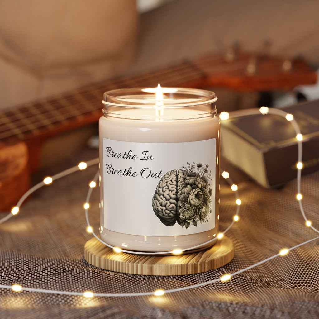Relaxing Scented Soy Candle - "Breathe In Breathe Out" | Mindfulness Gift, Home Decor, Self-Care, Aromatherapy