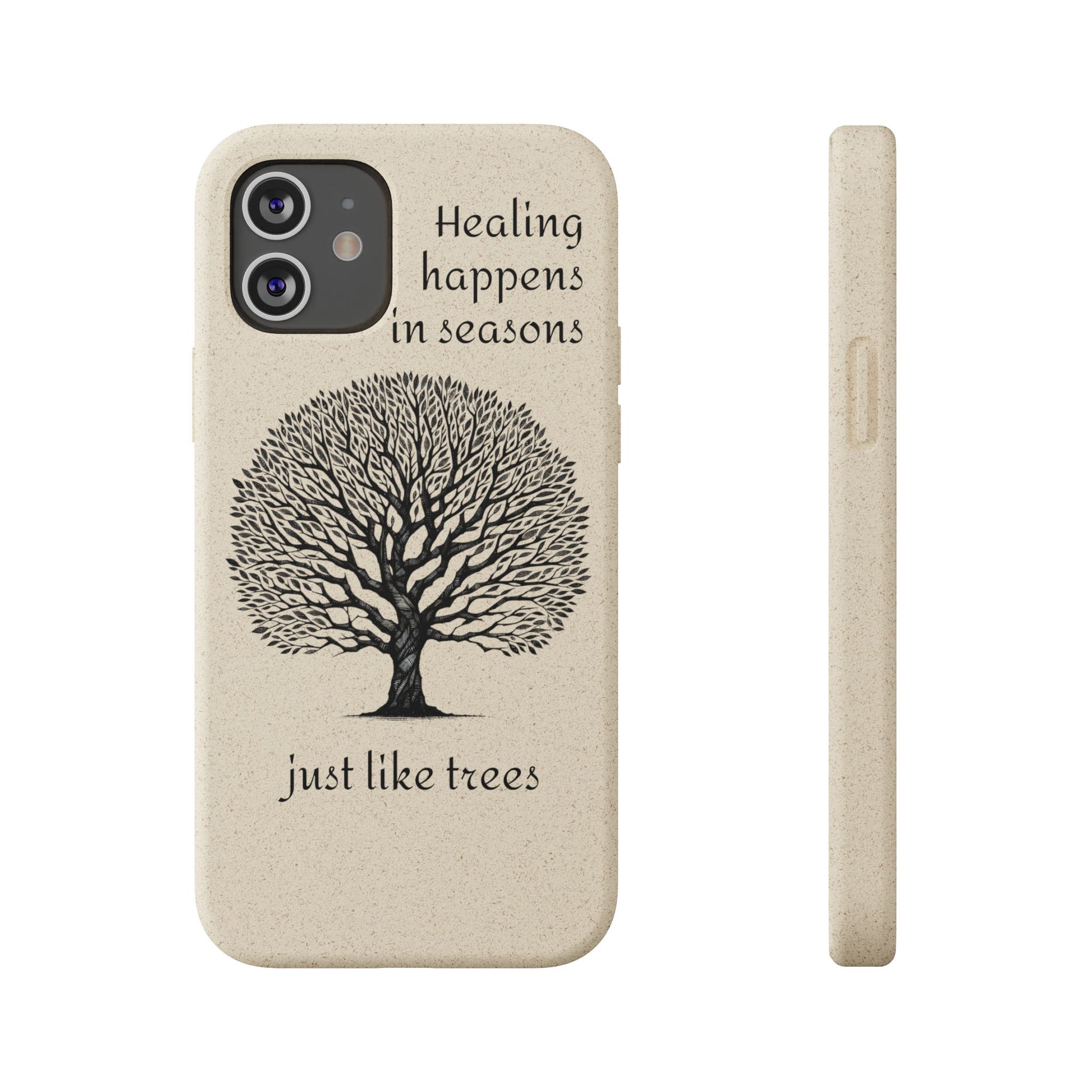 Eco-Friendly Phone Case - Healing Happens in Seasons - Nature Lovers Gift, Biodegradable Mobile Cover, Eco Case, Tree Design, [...]