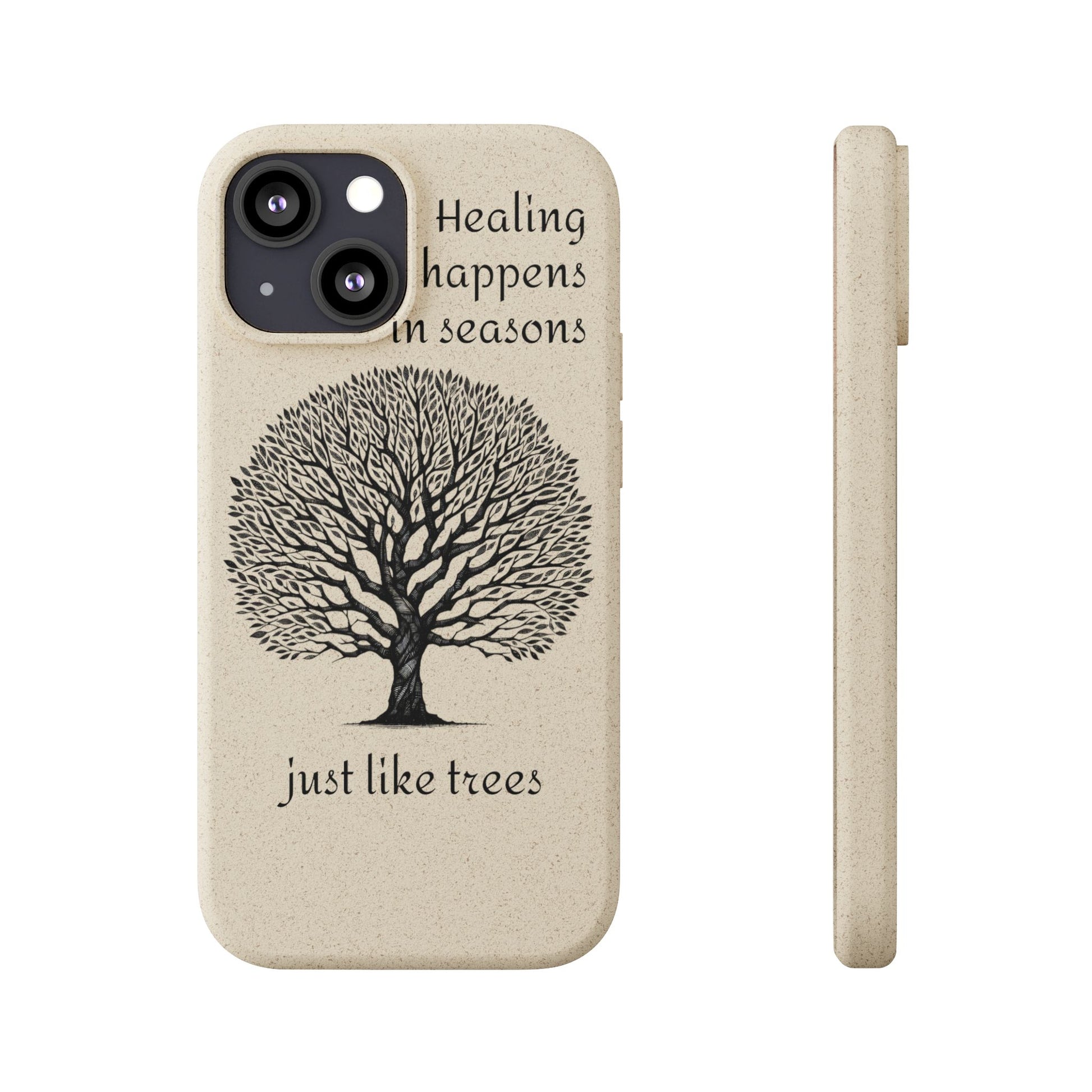 Eco-Friendly Phone Case - Healing Happens in Seasons - Nature Lovers Gift, Biodegradable Mobile Cover, Eco Case, Tree Design, [...]