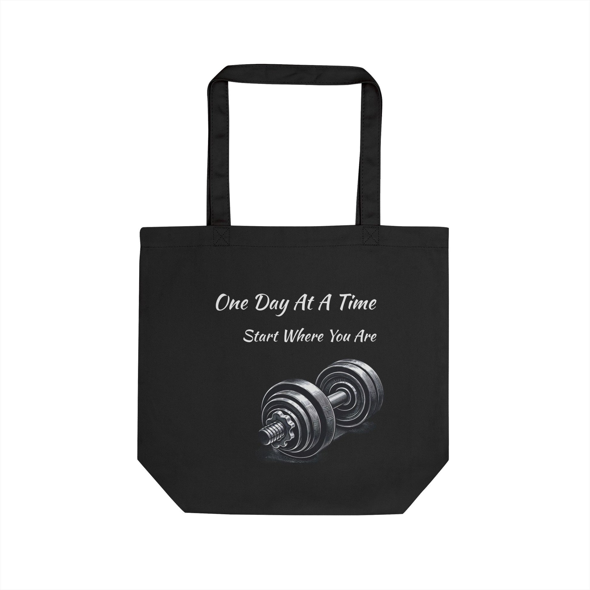 Motivational Eco Tote Bag, Gym Bag, Workout Motivational Quote Bag, Reusable Shopping Tote, Fitness Gift, Sustainable Carryall