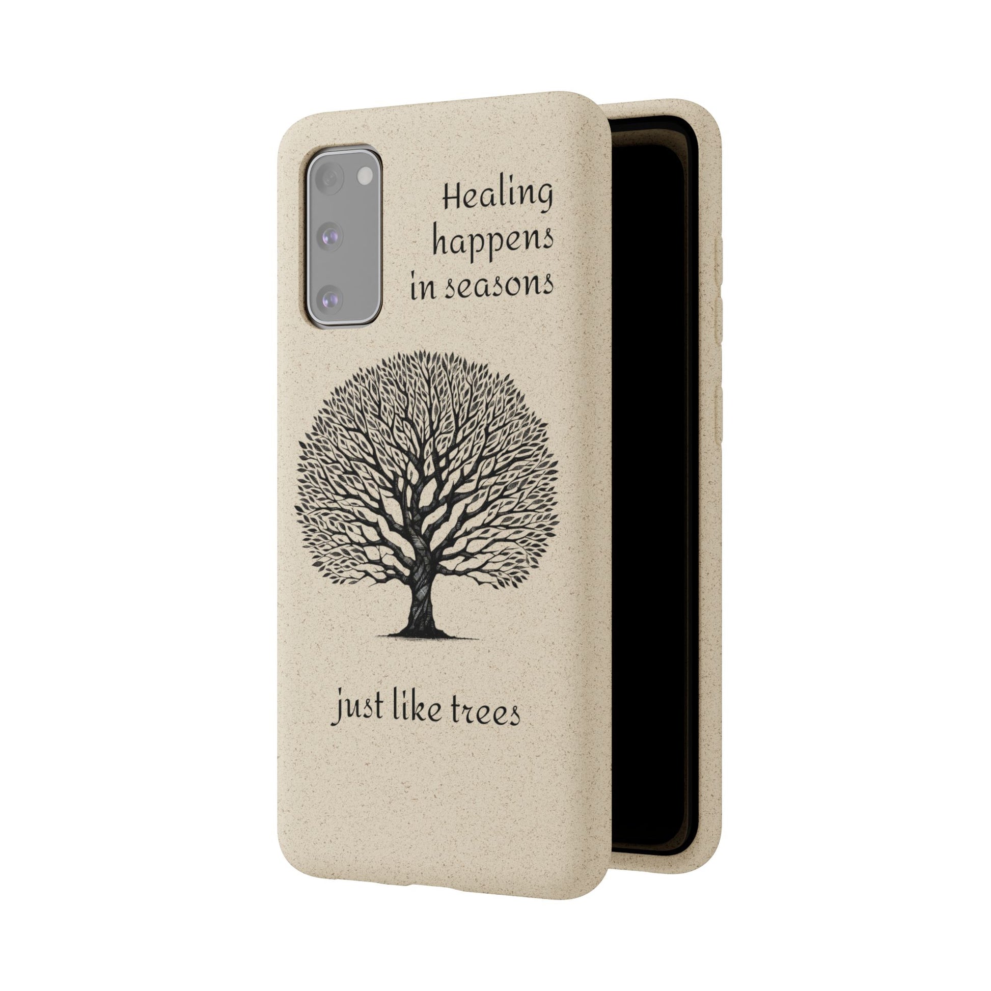 Eco-Friendly Phone Case - Healing Happens in Seasons - Nature Lovers Gift, Biodegradable Mobile Cover, Eco Case, Tree Design, [...]