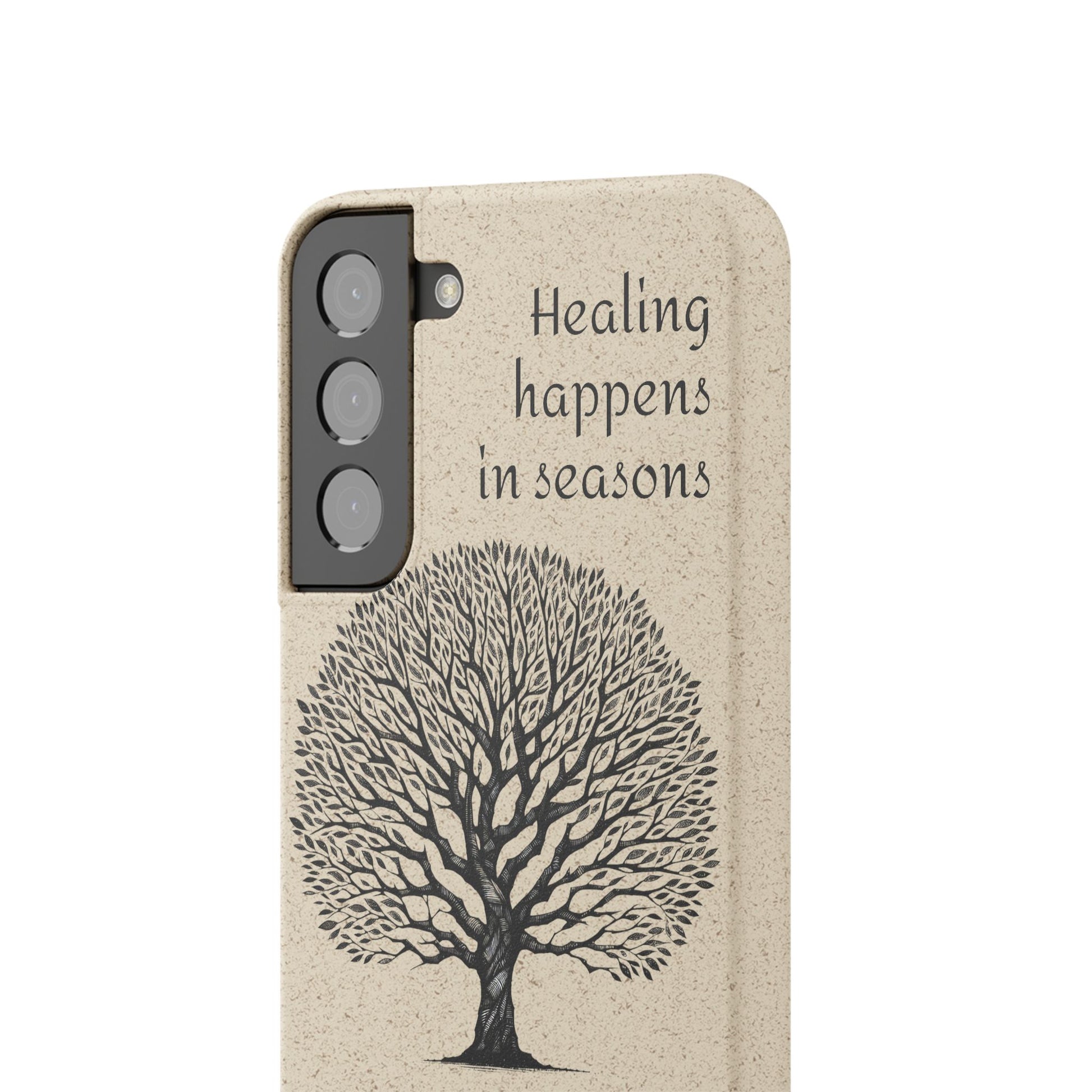 Eco-Friendly Phone Case - Healing Happens in Seasons - Nature Lovers Gift, Biodegradable Mobile Cover, Eco Case, Tree Design, [...]