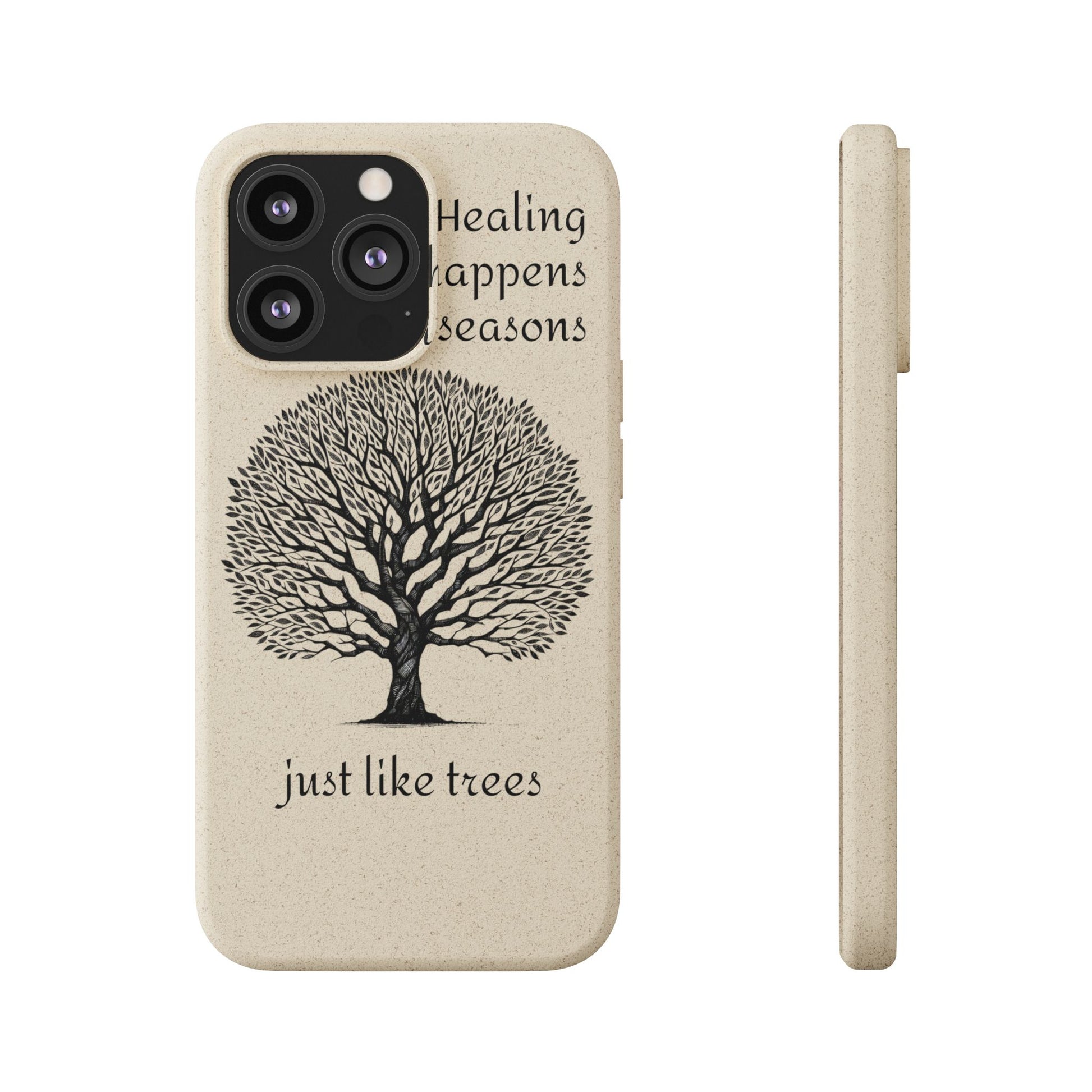 Eco-Friendly Phone Case - Healing Happens in Seasons - Nature Lovers Gift, Biodegradable Mobile Cover, Eco Case, Tree Design, [...]
