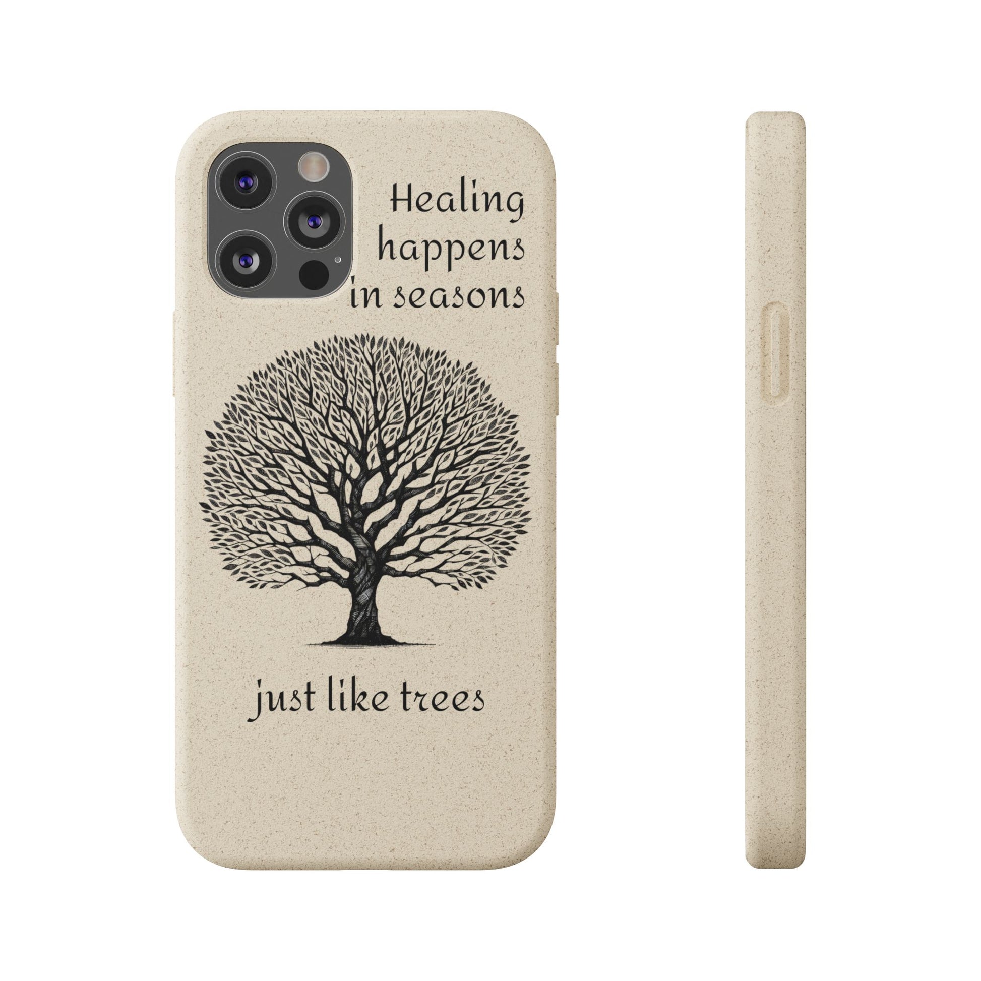 Eco-Friendly Phone Case - Healing Happens in Seasons - Nature Lovers Gift, Biodegradable Mobile Cover, Eco Case, Tree Design, [...]