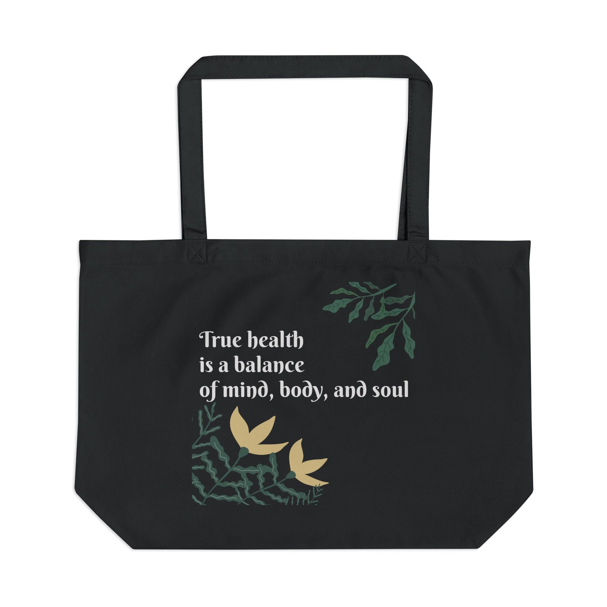 Large Eco Tote Bag - Mind, Body, Soul Balance, Reusable Shopping Tote, Gift for Wellness Lovers, Sustainable Fashion, Natural Canvas Bag