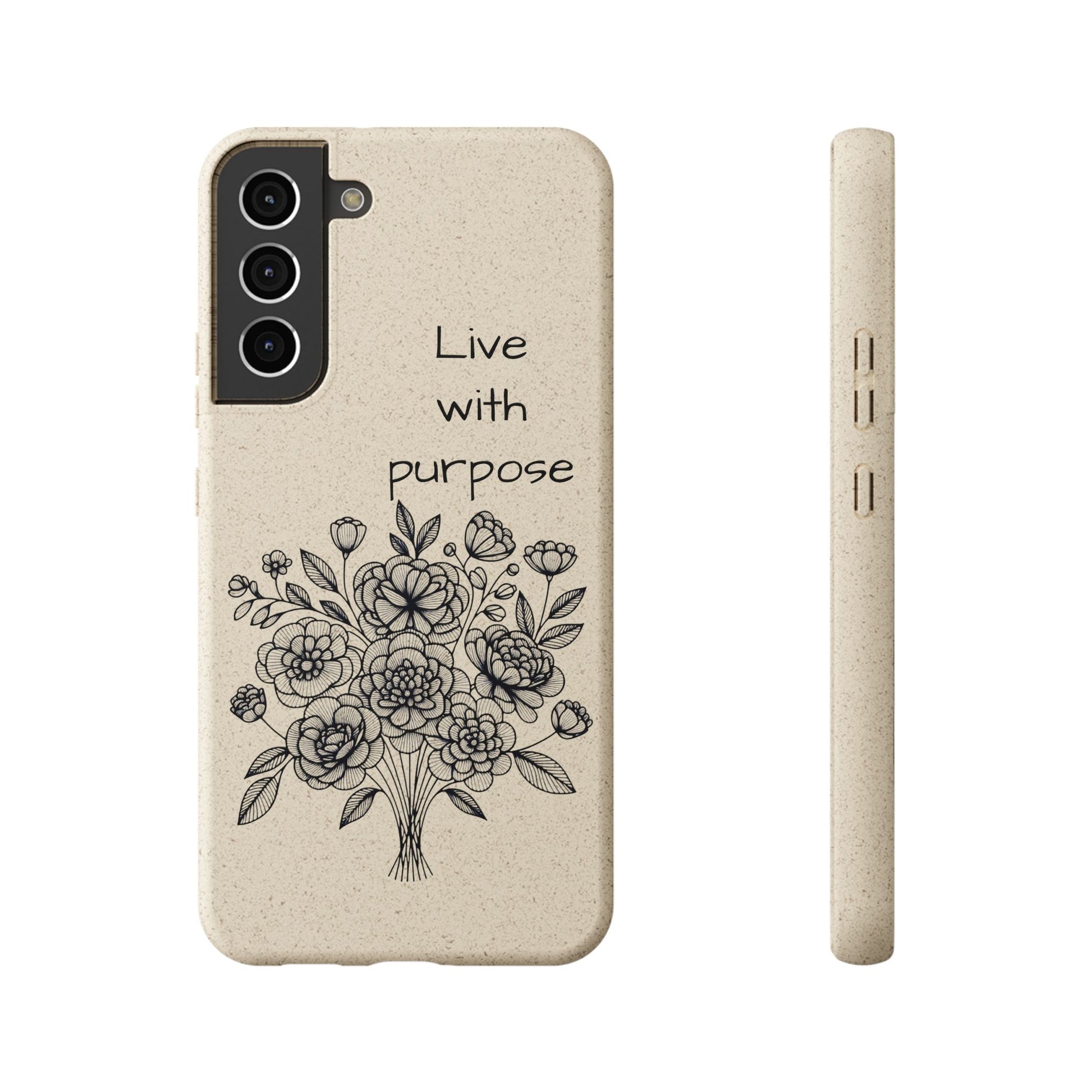 Biodegradable Phone Case | Eco-Friendly Floral Design | 'Live with Purpose' | Sustainable Gift, Nature Lover's Accessory, Green Living [...]