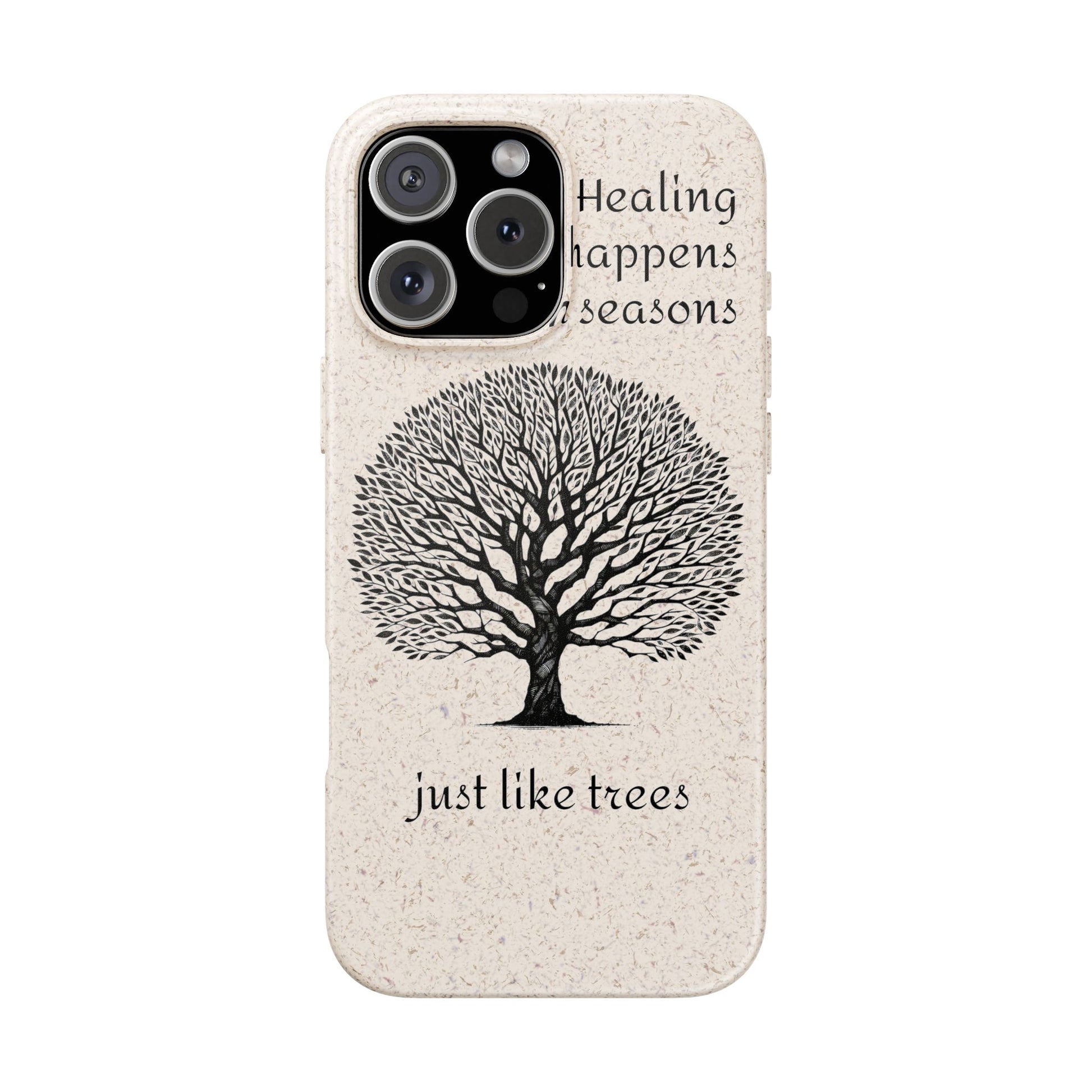 Eco-Friendly Phone Case - Healing Happens in Seasons - Nature Lovers Gift, Biodegradable Mobile Cover, Eco Case, Tree Design, [...]