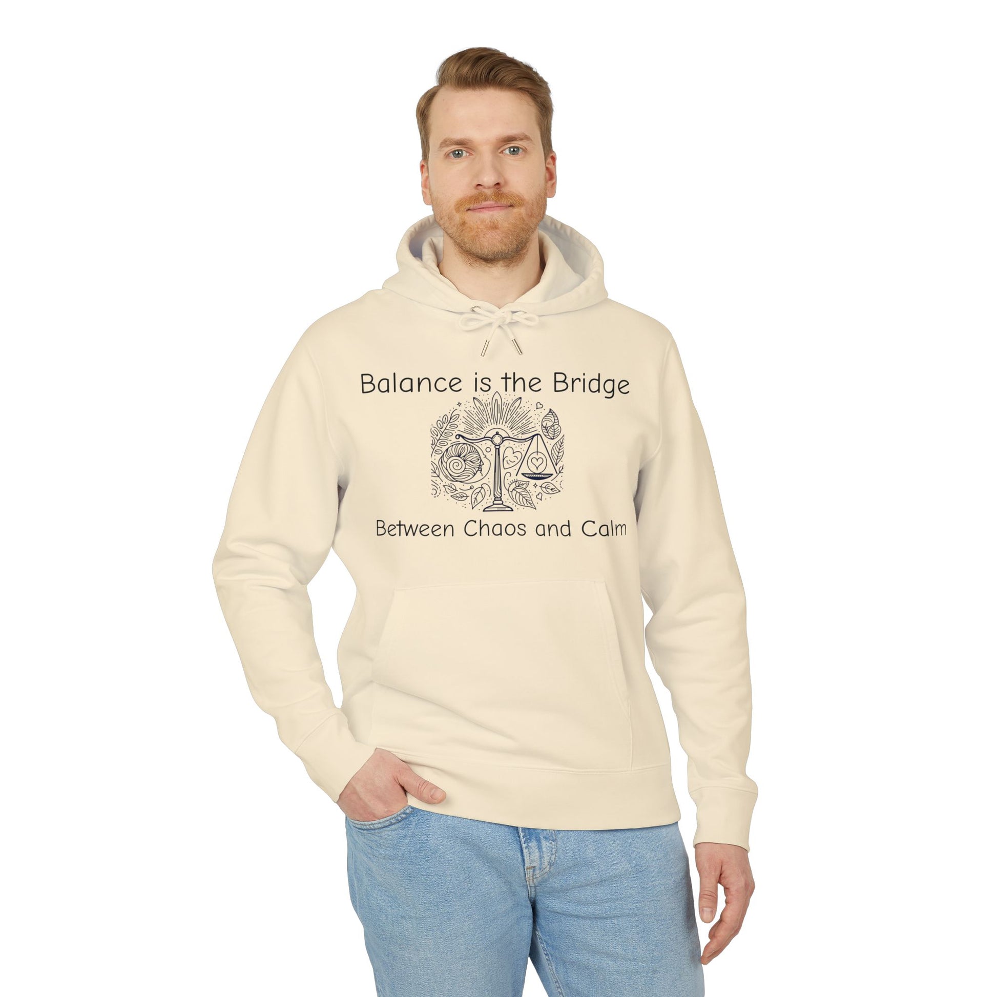 Balance is the Bridge Hoodie | Unisex Sweatshirt for Mindfulness, Self-Care, Motivation, Gift for Yoga Lovers, Cozy Casualwear