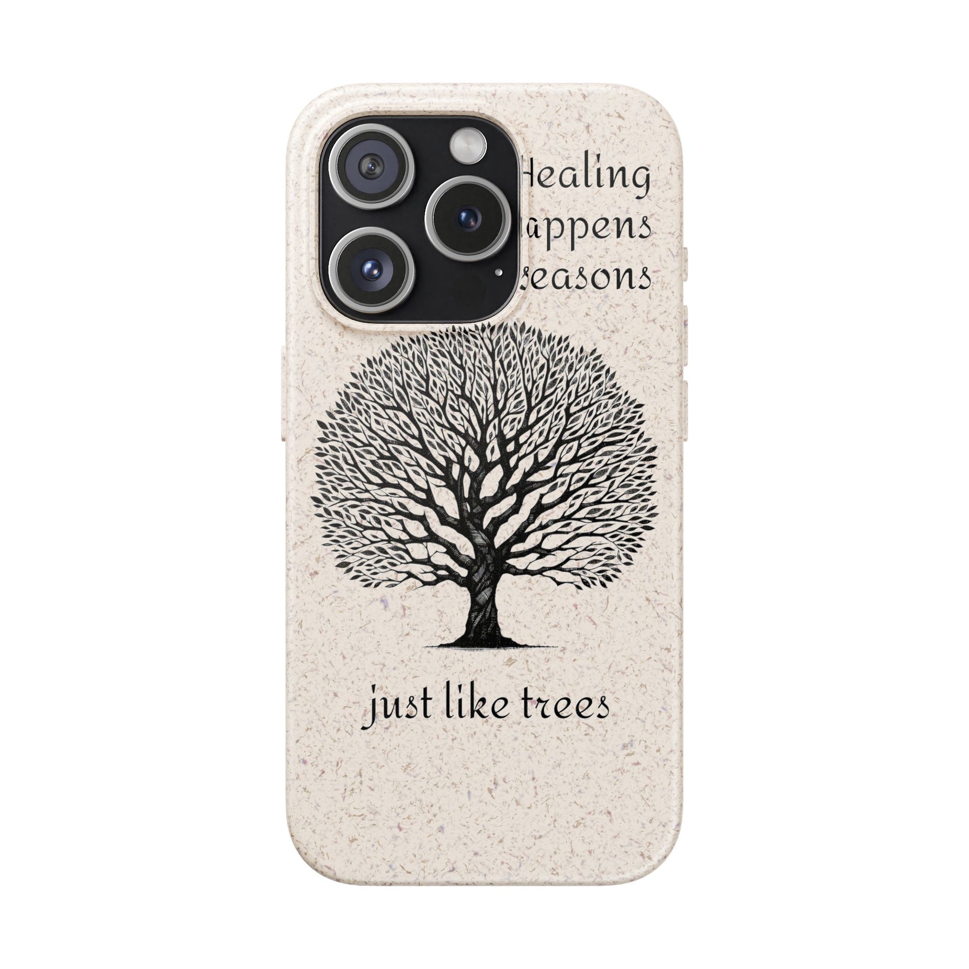 Eco-Friendly Phone Case - Healing Happens in Seasons - Nature Lovers Gift, Biodegradable Mobile Cover, Eco Case, Tree Design, [...]