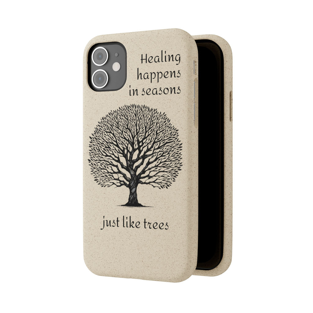 Eco-Friendly Phone Case - Healing Happens in Seasons - Nature Lovers Gift, Biodegradable Mobile Cover, Eco Case, Tree Design, [...]