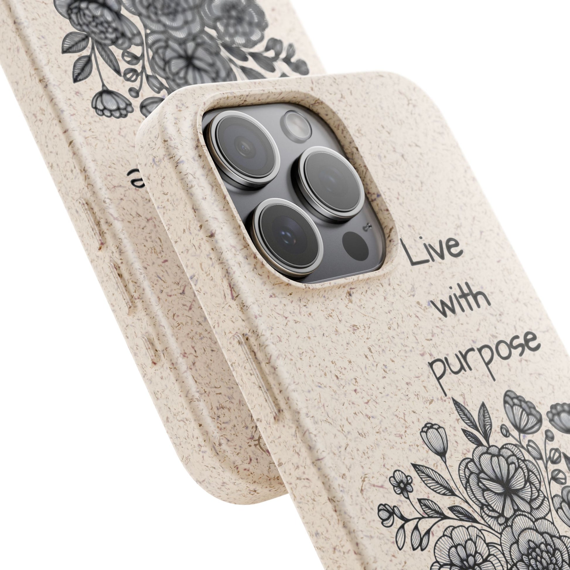 Biodegradable Phone Case | Eco-Friendly Floral Design | 'Live with Purpose' | Sustainable Gift, Nature Lover's Accessory, Green Living [...]