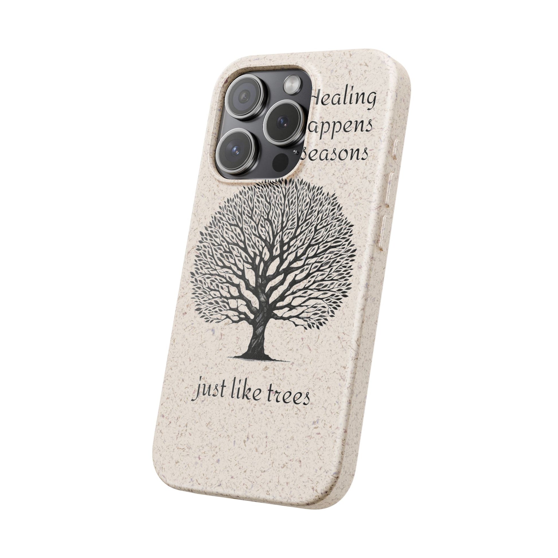 Eco-Friendly Phone Case - Healing Happens in Seasons - Nature Lovers Gift, Biodegradable Mobile Cover, Eco Case, Tree Design, [...]