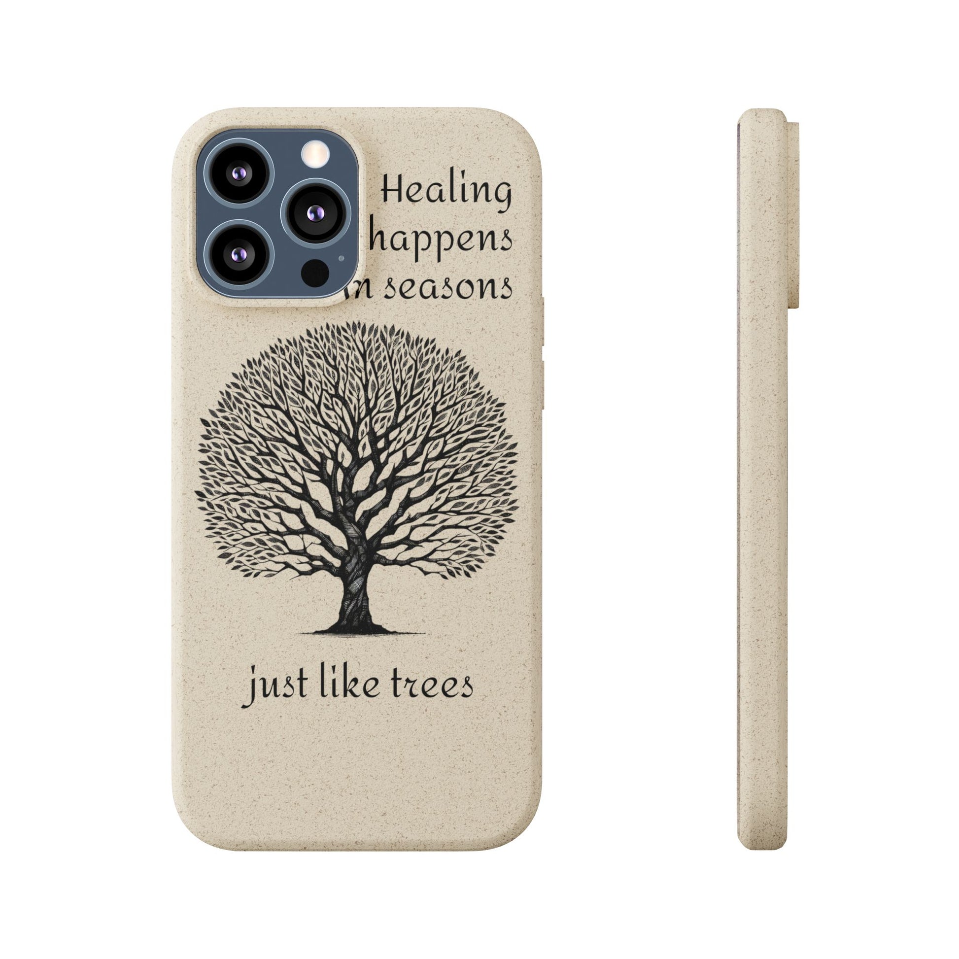 Eco-Friendly Phone Case - Healing Happens in Seasons - Nature Lovers Gift, Biodegradable Mobile Cover, Eco Case, Tree Design, [...]