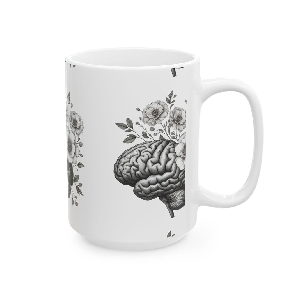 Brain and Floral Ceramic Mug - Perfect Gift for Mental Health Awareness, Coffee Lovers, Brainy Friends, Unique Home Decor, [...]