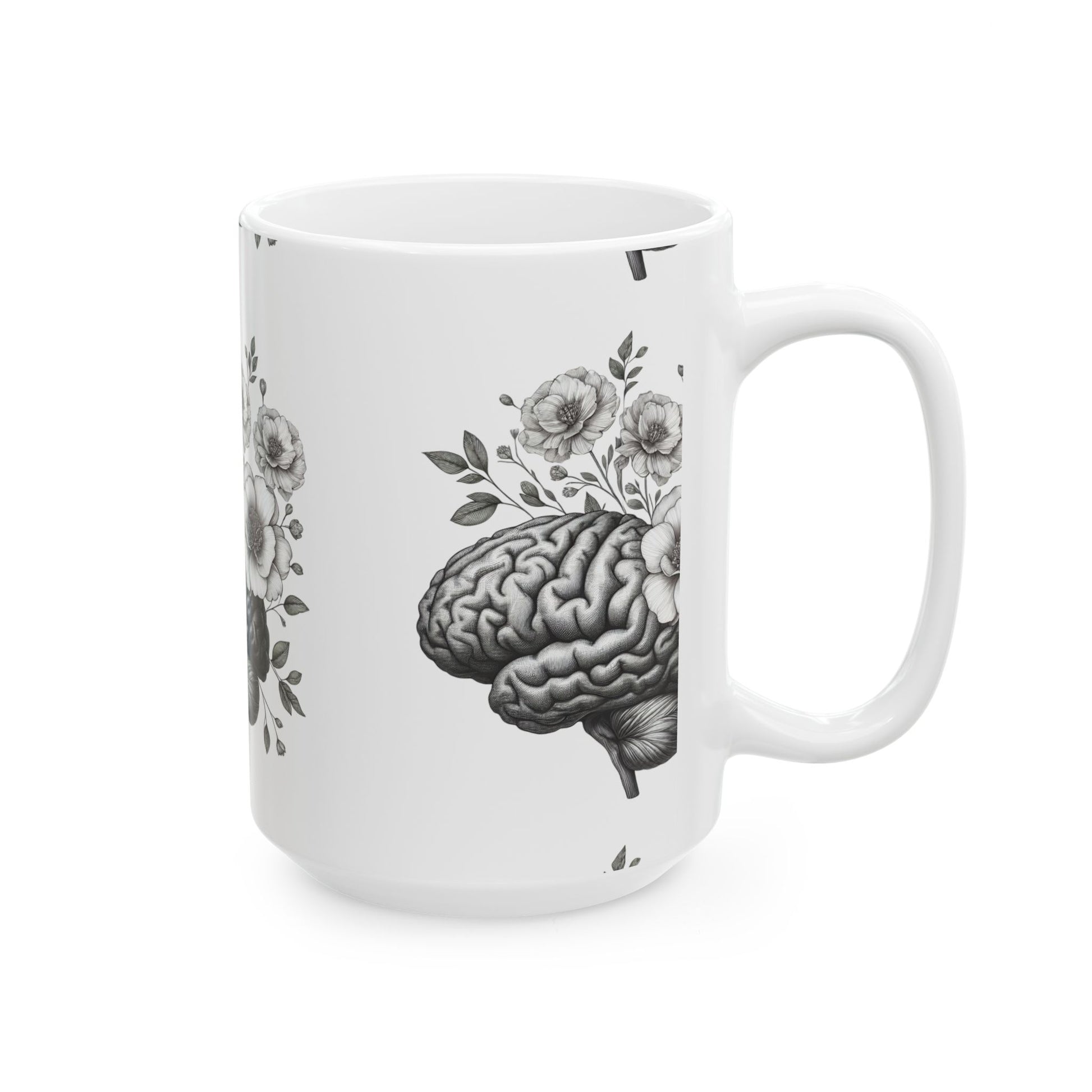 Brain and Floral Ceramic Mug - Perfect Gift for Mental Health Awareness, Coffee Lovers, Brainy Friends, Unique Home Decor, [...]
