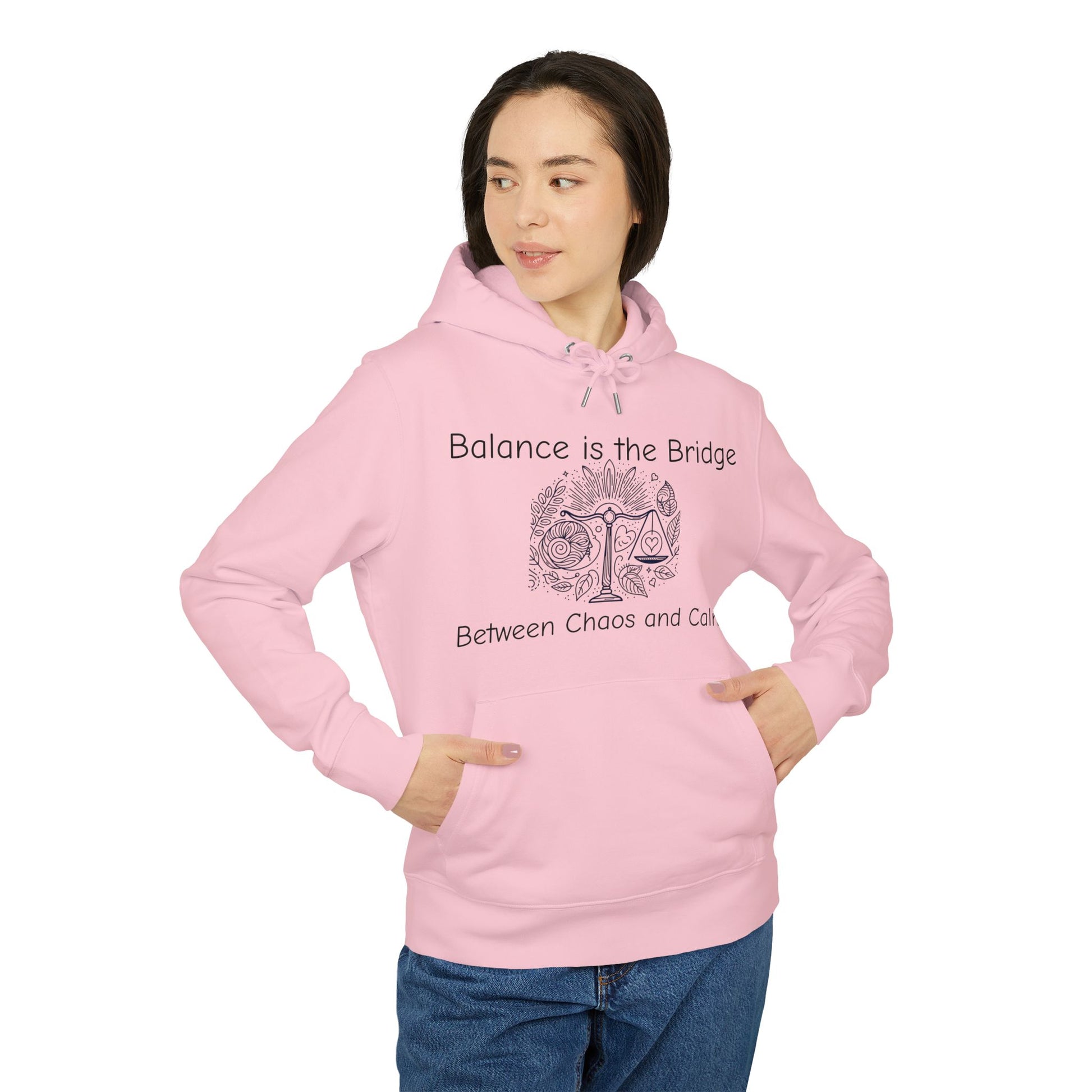 Balance is the Bridge Hoodie | Unisex Sweatshirt for Mindfulness, Self-Care, Motivation, Gift for Yoga Lovers, Cozy Casualwear