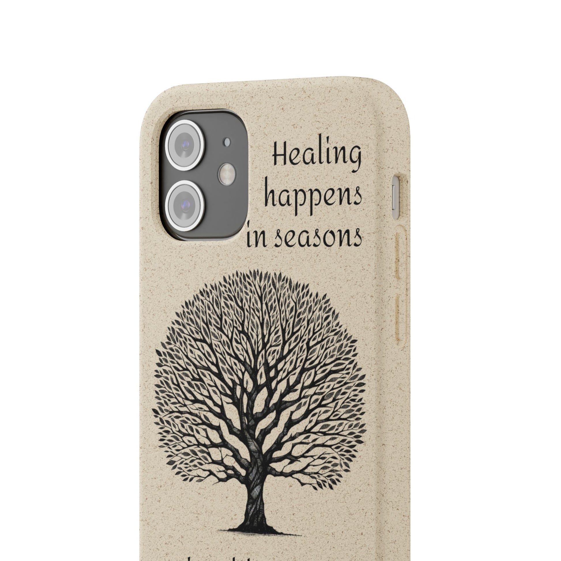 Eco-Friendly Phone Case - Healing Happens in Seasons - Nature Lovers Gift, Biodegradable Mobile Cover, Eco Case, Tree Design, [...]