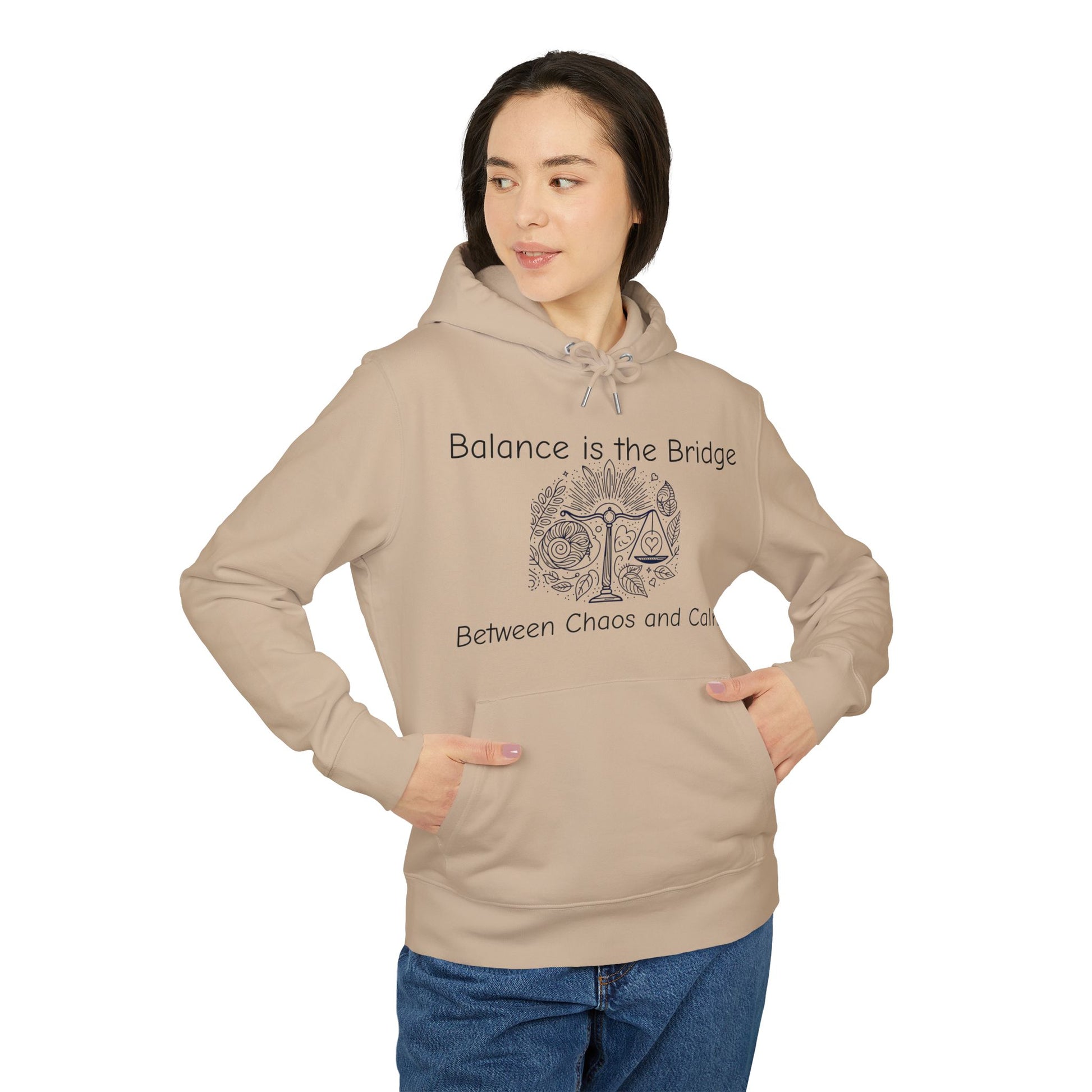 Balance is the Bridge Hoodie | Unisex Sweatshirt for Mindfulness, Self-Care, Motivation, Gift for Yoga Lovers, Cozy Casualwear