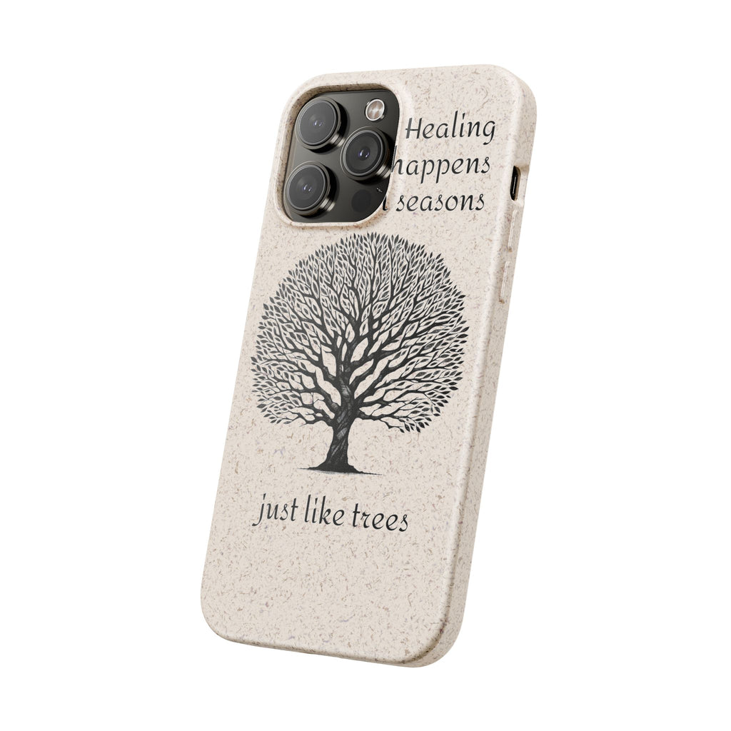 Eco-Friendly Phone Case - Healing Happens in Seasons - Nature Lovers Gift, Biodegradable Mobile Cover, Eco Case, Tree Design, [...]