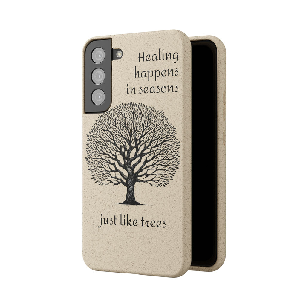Eco-Friendly Phone Case - Healing Happens in Seasons - Nature Lovers Gift, Biodegradable Mobile Cover, Eco Case, Tree Design, [...]