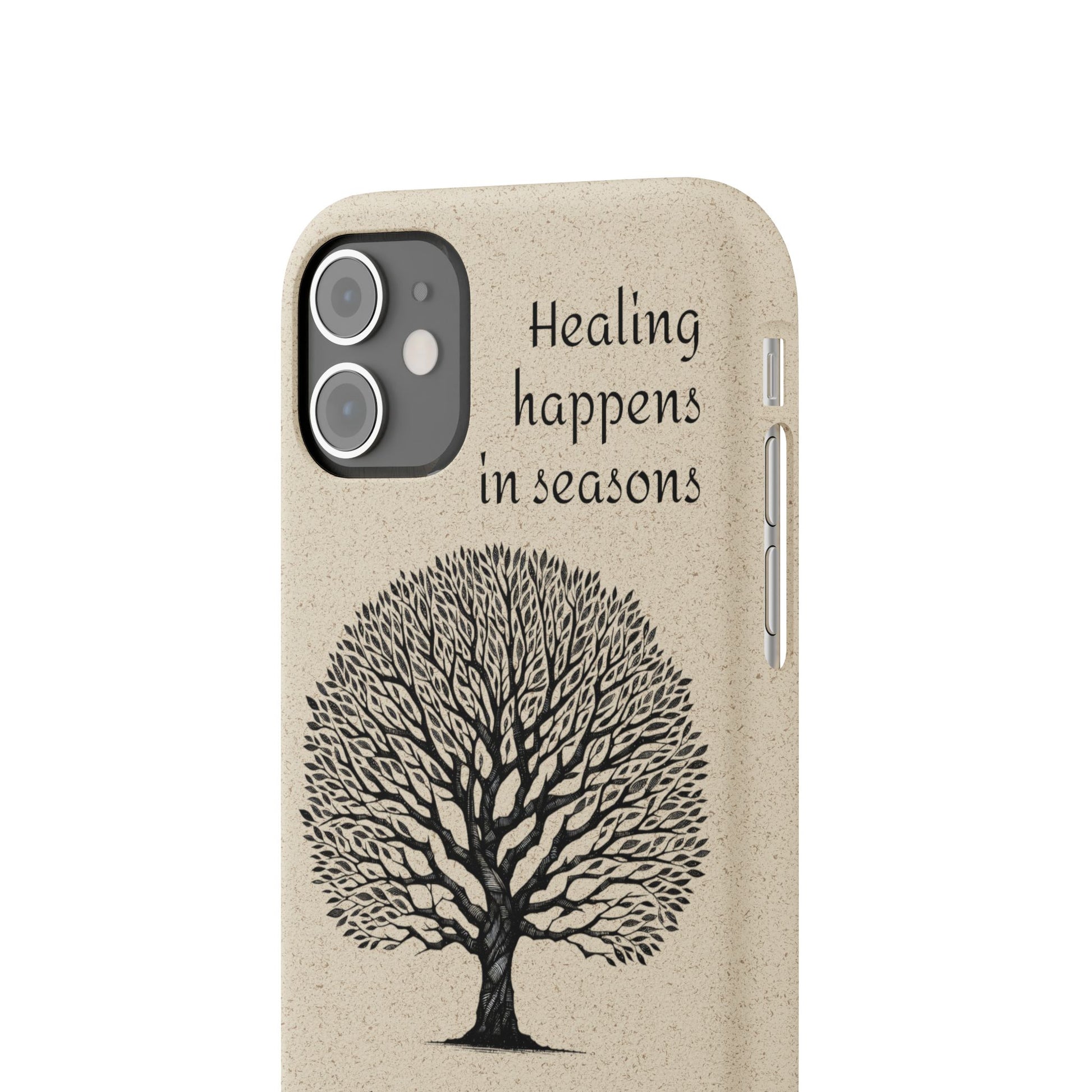 Eco-Friendly Phone Case - Healing Happens in Seasons - Nature Lovers Gift, Biodegradable Mobile Cover, Eco Case, Tree Design, [...]