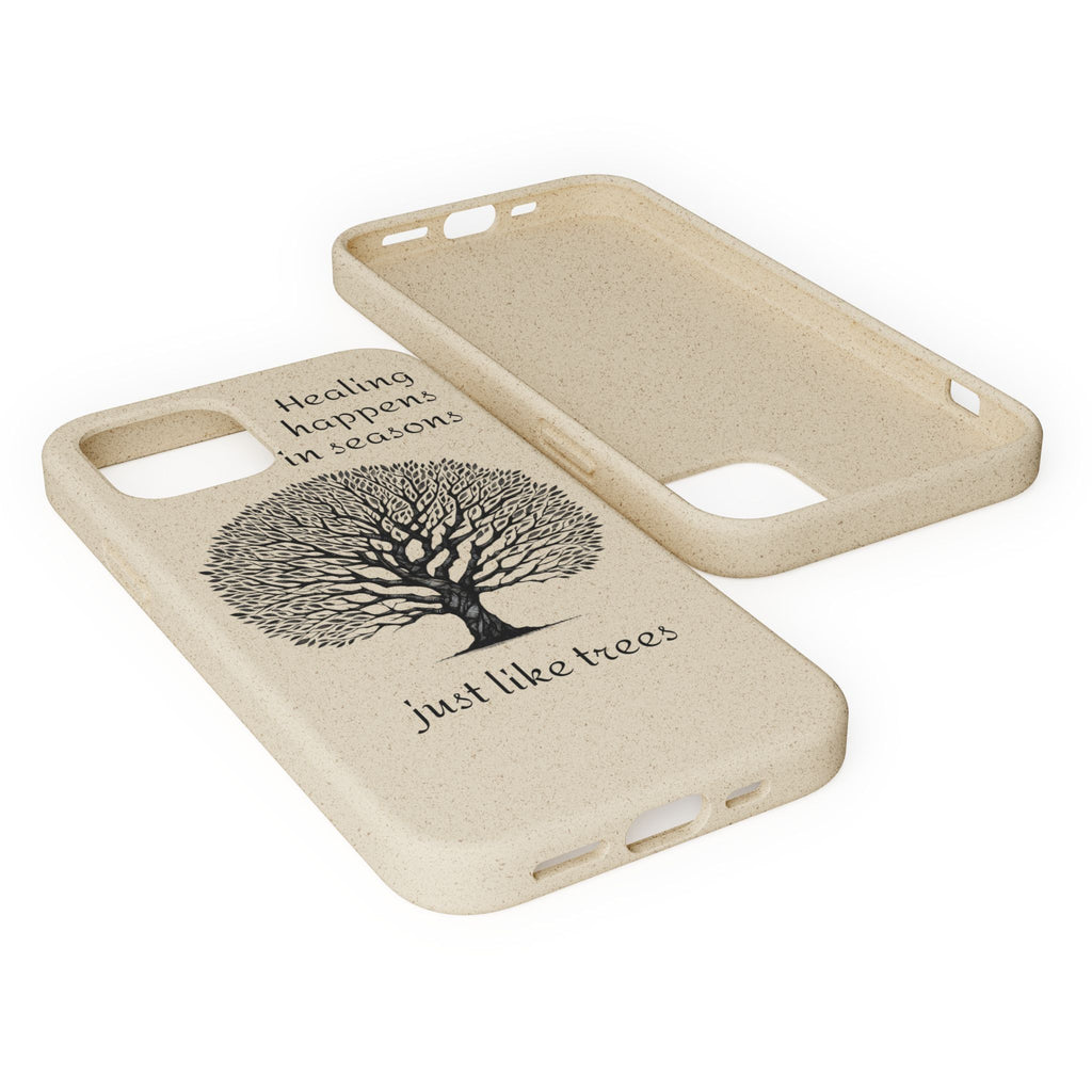 Eco-Friendly Phone Case - Healing Happens in Seasons - Nature Lovers Gift, Biodegradable Mobile Cover, Eco Case, Tree Design, [...]