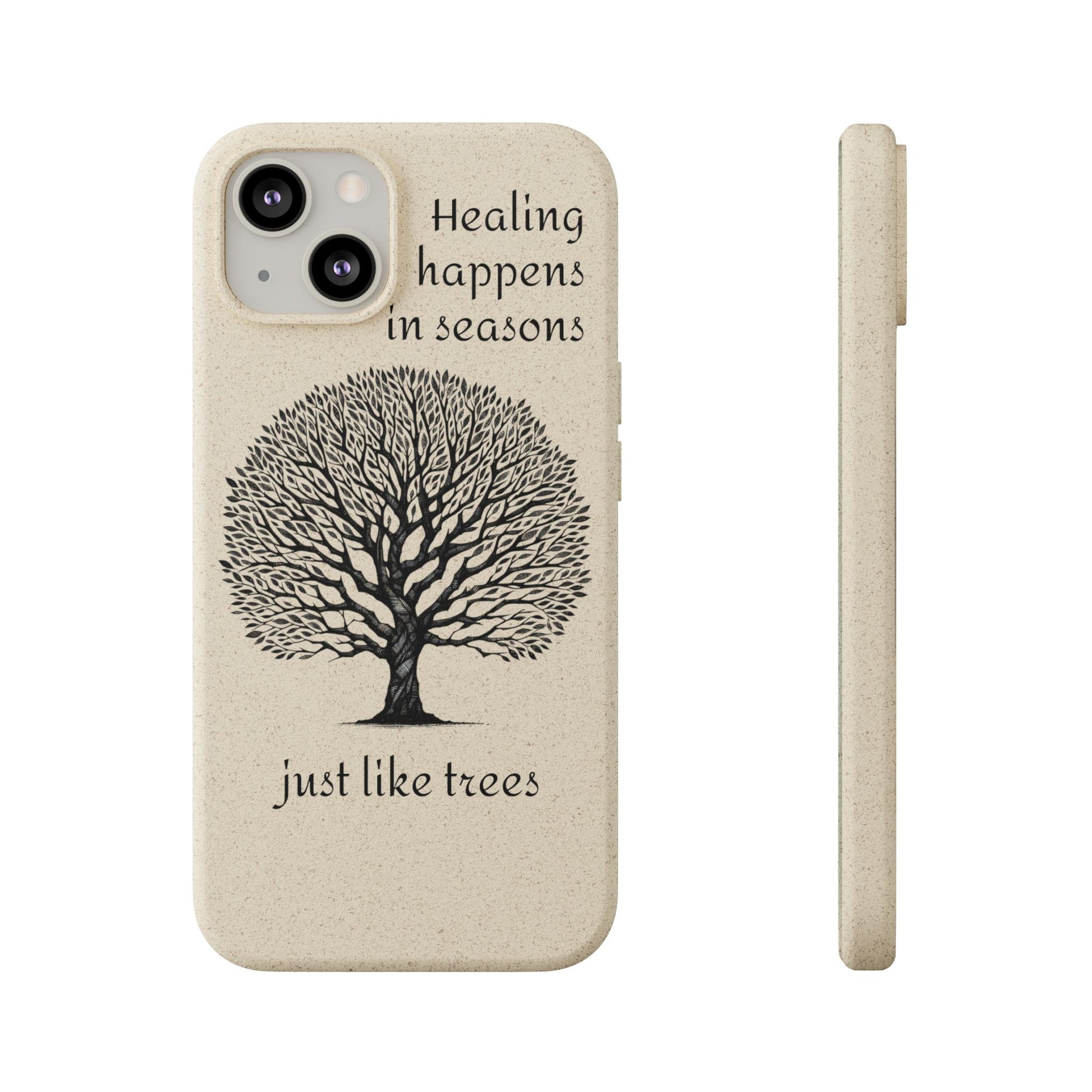 Eco-Friendly Phone Case - Healing Happens in Seasons - Nature Lovers Gift, Biodegradable Mobile Cover, Eco Case, Tree Design, [...]