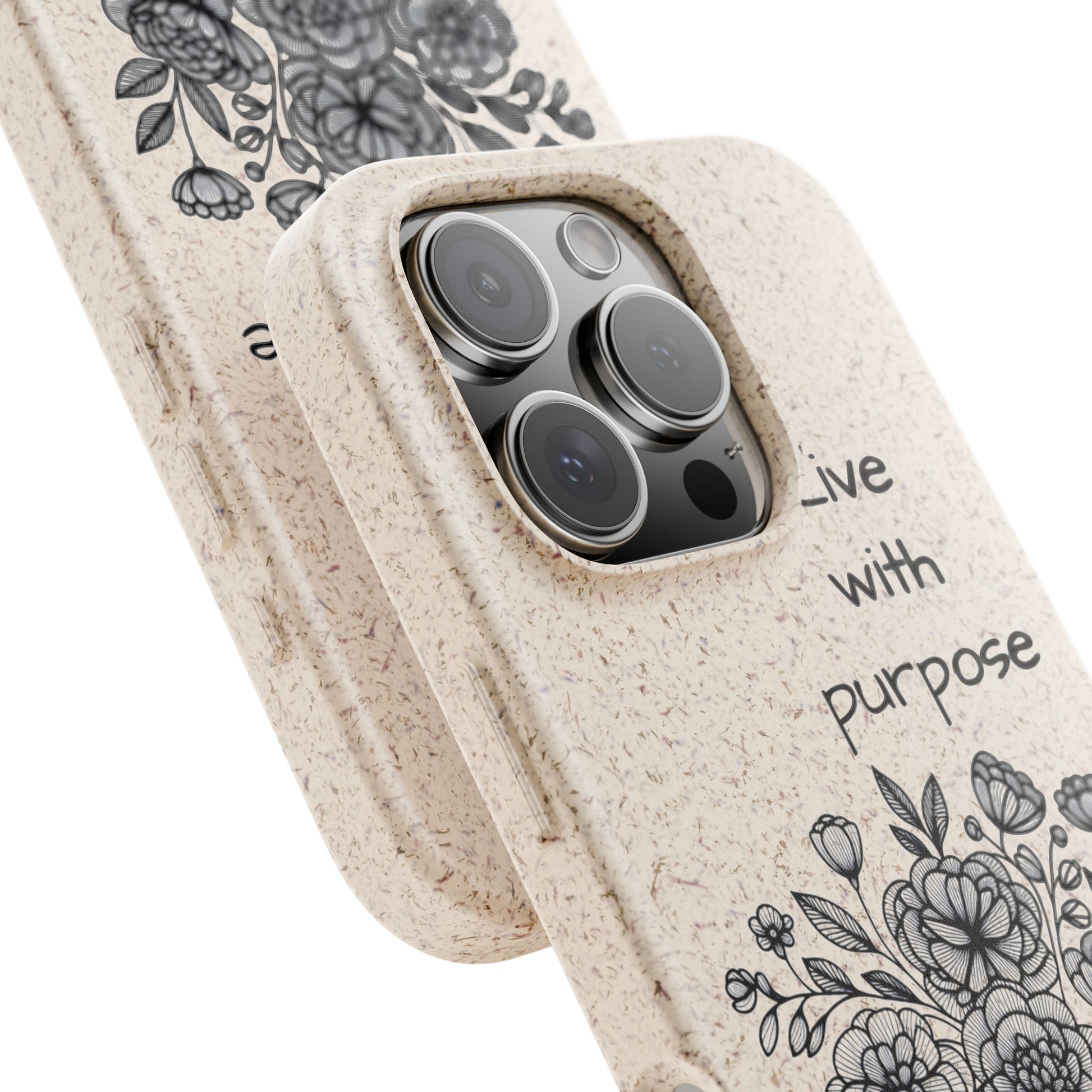 Biodegradable Phone Case | Eco-Friendly Floral Design | 'Live with Purpose' | Sustainable Gift, Nature Lover's Accessory, Green Living [...]