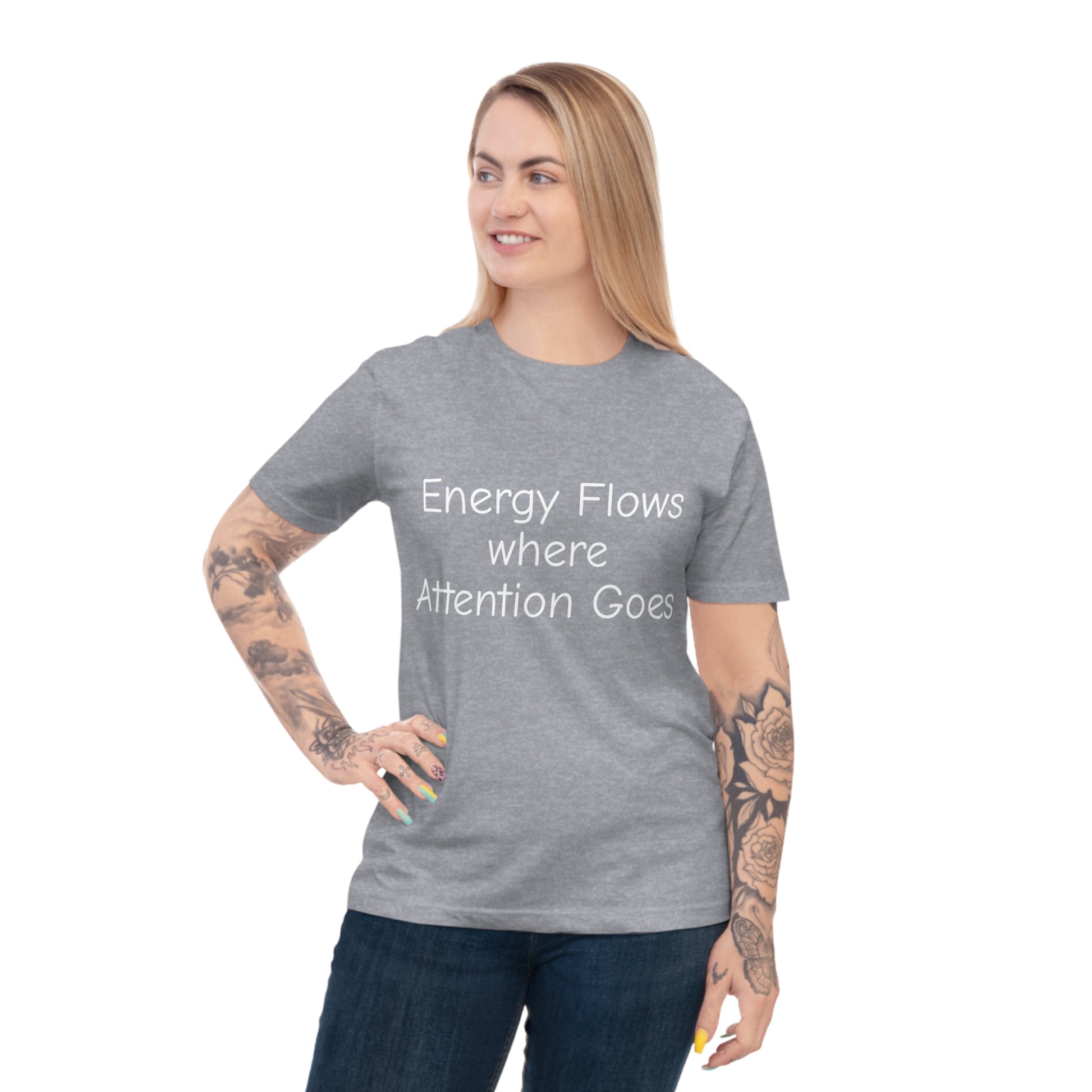 Positive Energy T-Shirt, Inspirational Tee for Mindfulness, Unisex Jersey Shirt, Gift for Friends, Motivational Apparel