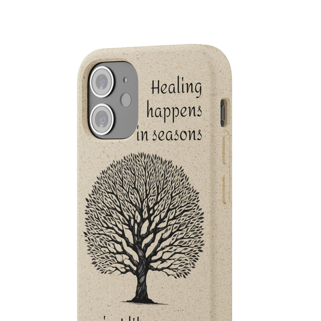 Eco-Friendly Phone Case - Healing Happens in Seasons - Nature Lovers Gift, Biodegradable Mobile Cover, Eco Case, Tree Design, [...]