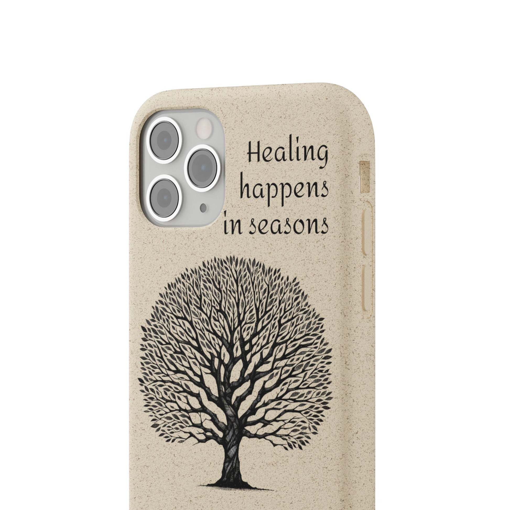 Eco-Friendly Phone Case - Healing Happens in Seasons - Nature Lovers Gift, Biodegradable Mobile Cover, Eco Case, Tree Design, [...]