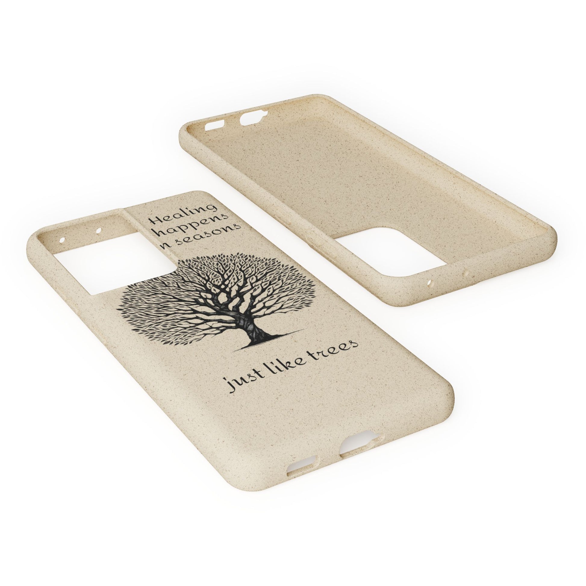Eco-Friendly Phone Case - Healing Happens in Seasons - Nature Lovers Gift, Biodegradable Mobile Cover, Eco Case, Tree Design, [...]